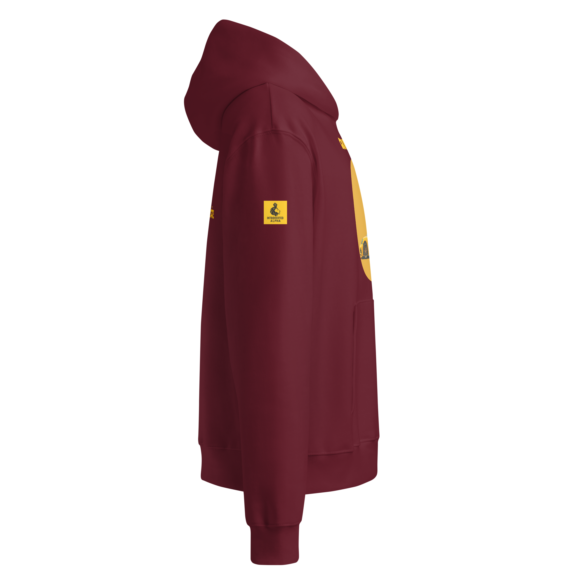 Xantho Philos™ Oversized Hoodie in Maroon for men, premium oversized hoodie with heavyweight comfort