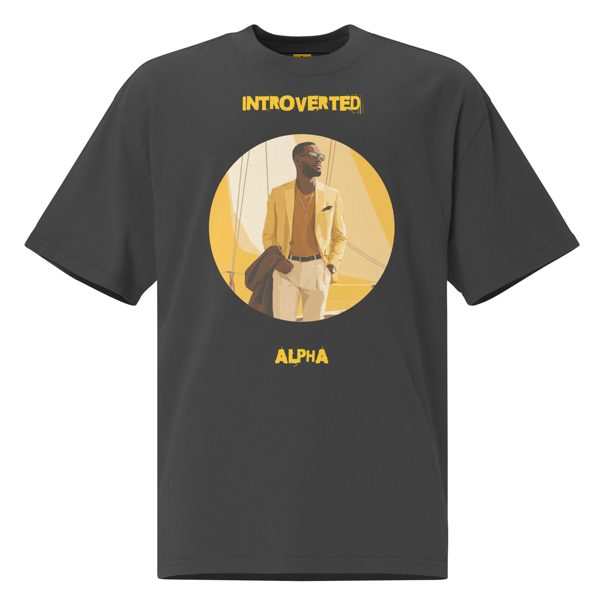 Xantho Philos™ Oversized Faded T-Shirt in Faded Black for men, vintage-wash streetwear with a relaxed oversized fit