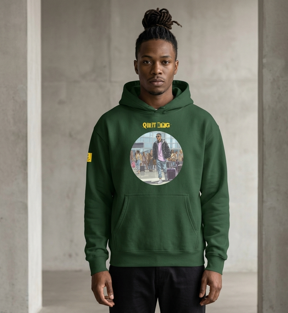IntrovertedAlpha™ Oversized Hoodie in Forest for men, elevated everyday streetwear with a relaxed oversized fit