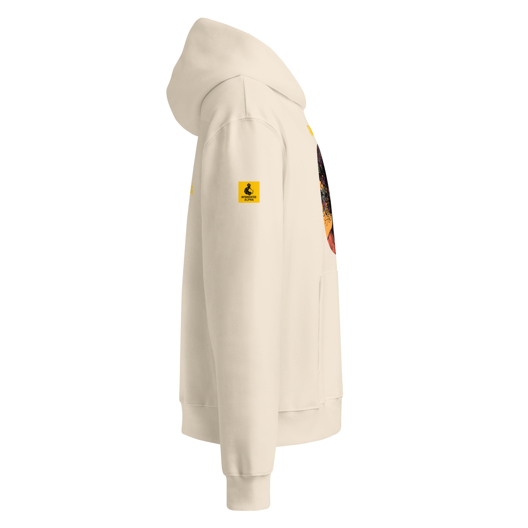 IntrovertedAlpha™ Oversized Hoodie in Dust for men, soft neutral heavyweight hoodie with a relaxed fit