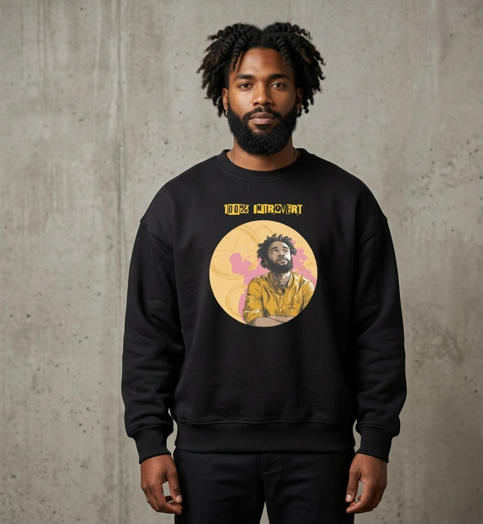 Xantho Philos™ Oversized Sweatshirt in Vintage Black for men, washed heavyweight sweatshirt with a relaxed oversized fit
