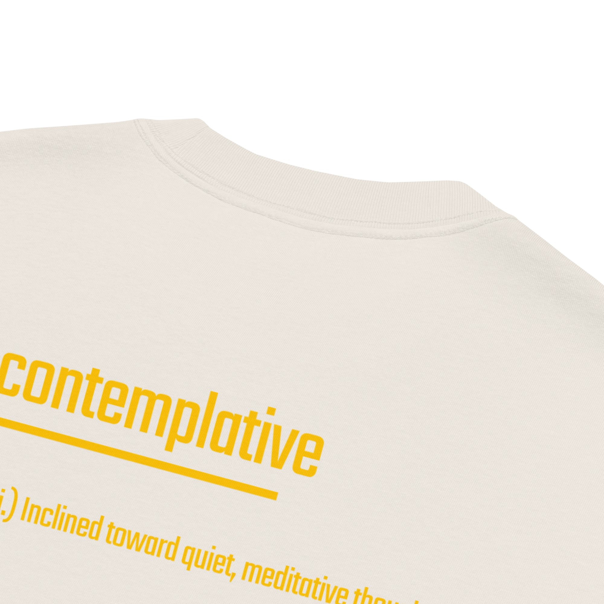 IntrovertedAlpha™ Oversized Faded T-Shirt in Faded Bone for men, soft neutral oversized T-shirt with a minimalist streetwear feel