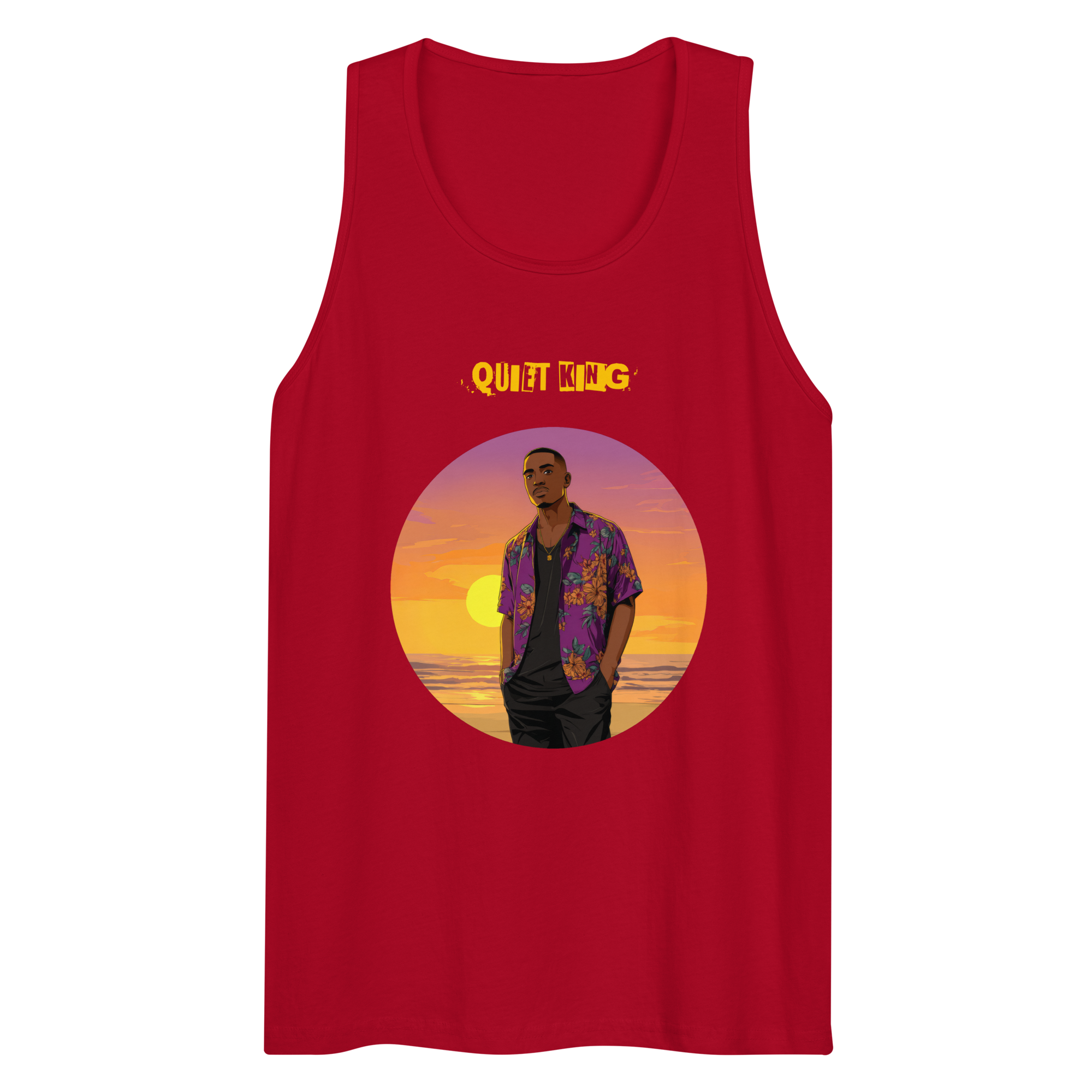 IntrovertedAlpha™ Tank Top in Red for men, bold premium tank top with lightweight streetwear style