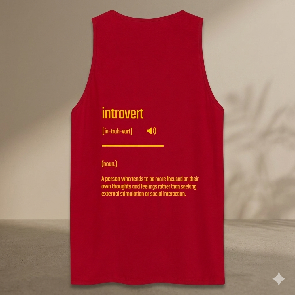 IntrovertedAlpha™ Tank Top in Red for men, bold premium tank top with lightweight streetwear style