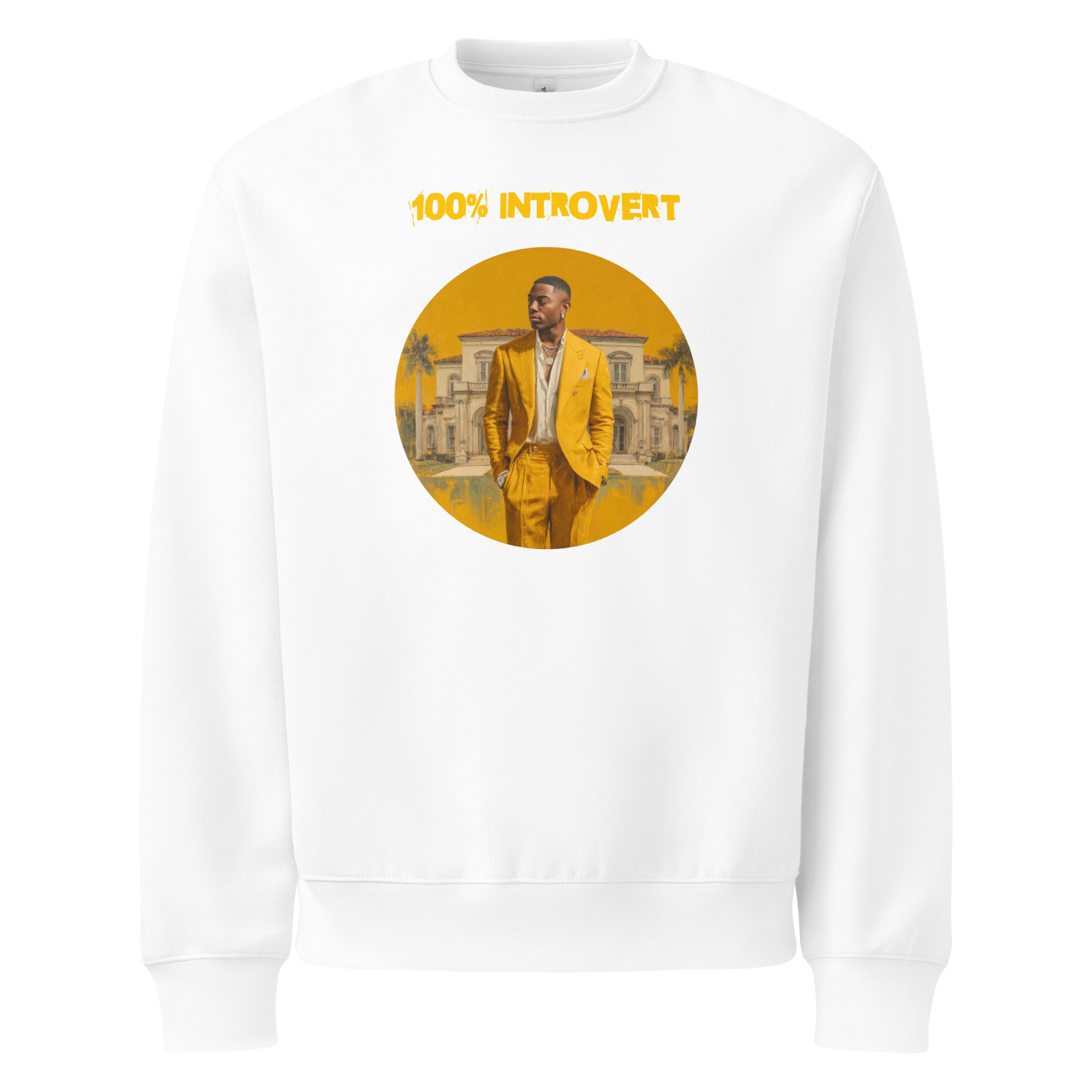 Xantho Philos™ Oversized Sweatshirt in White for men, clean minimalist sweatshirt with a premium heavyweight finish