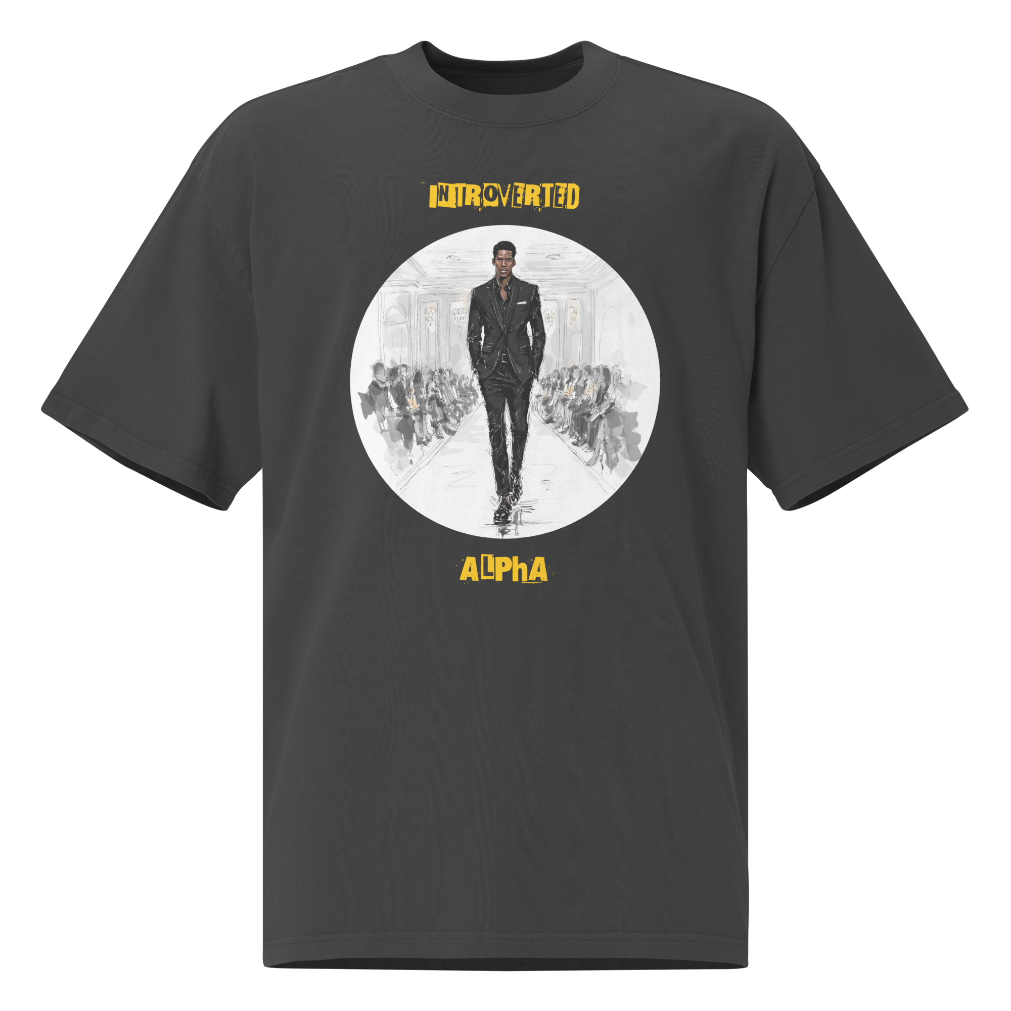 Xantho Philos™ Oversized Faded T-Shirt in Faded Black for men, vintage-wash streetwear with a relaxed oversized fit