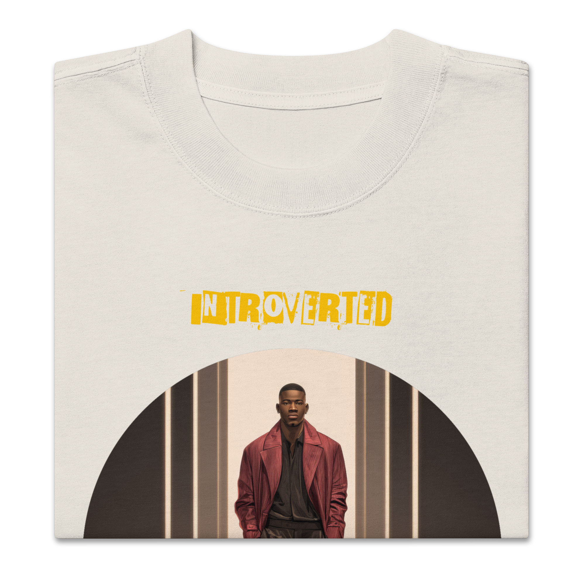 Xantho Philos™ Oversized Faded T-Shirt in Faded Bone for men, soft neutral oversized T-shirt with a minimalist streetwear feel