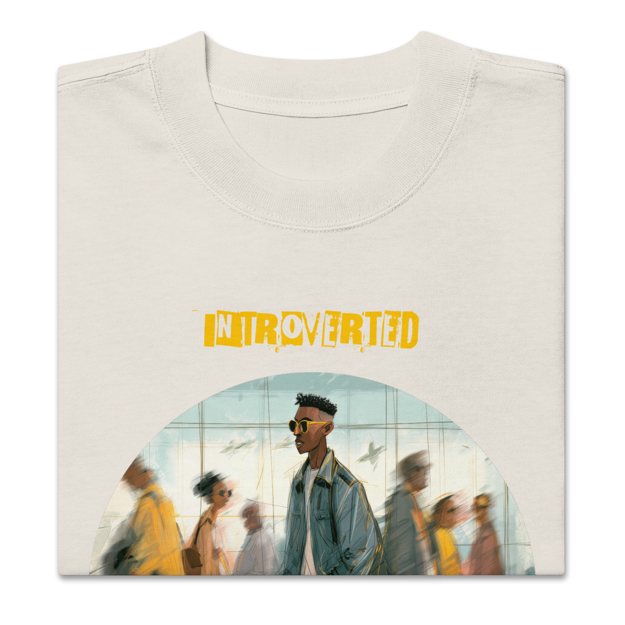 Xantho Philos™ Oversized Faded T-Shirt in Faded Bone for men, soft neutral oversized T-shirt with a minimalist streetwear feel
