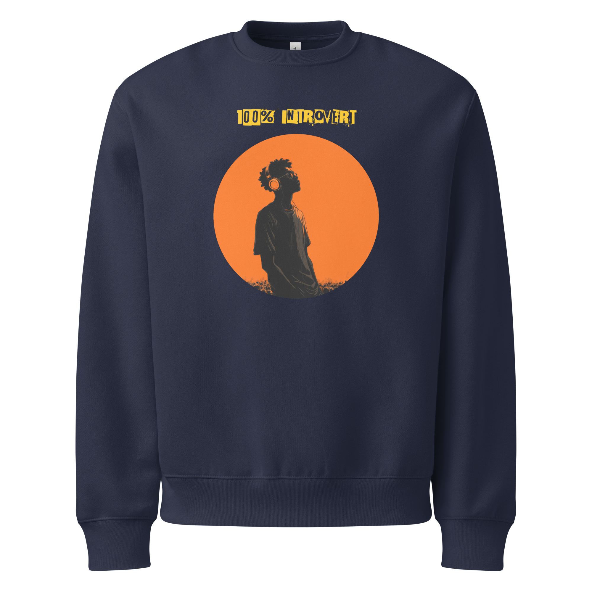 IntrovertedAlpha™ Oversized Sweatshirt in Navy for men, minimalist premium sweatshirt with everyday streetwear style