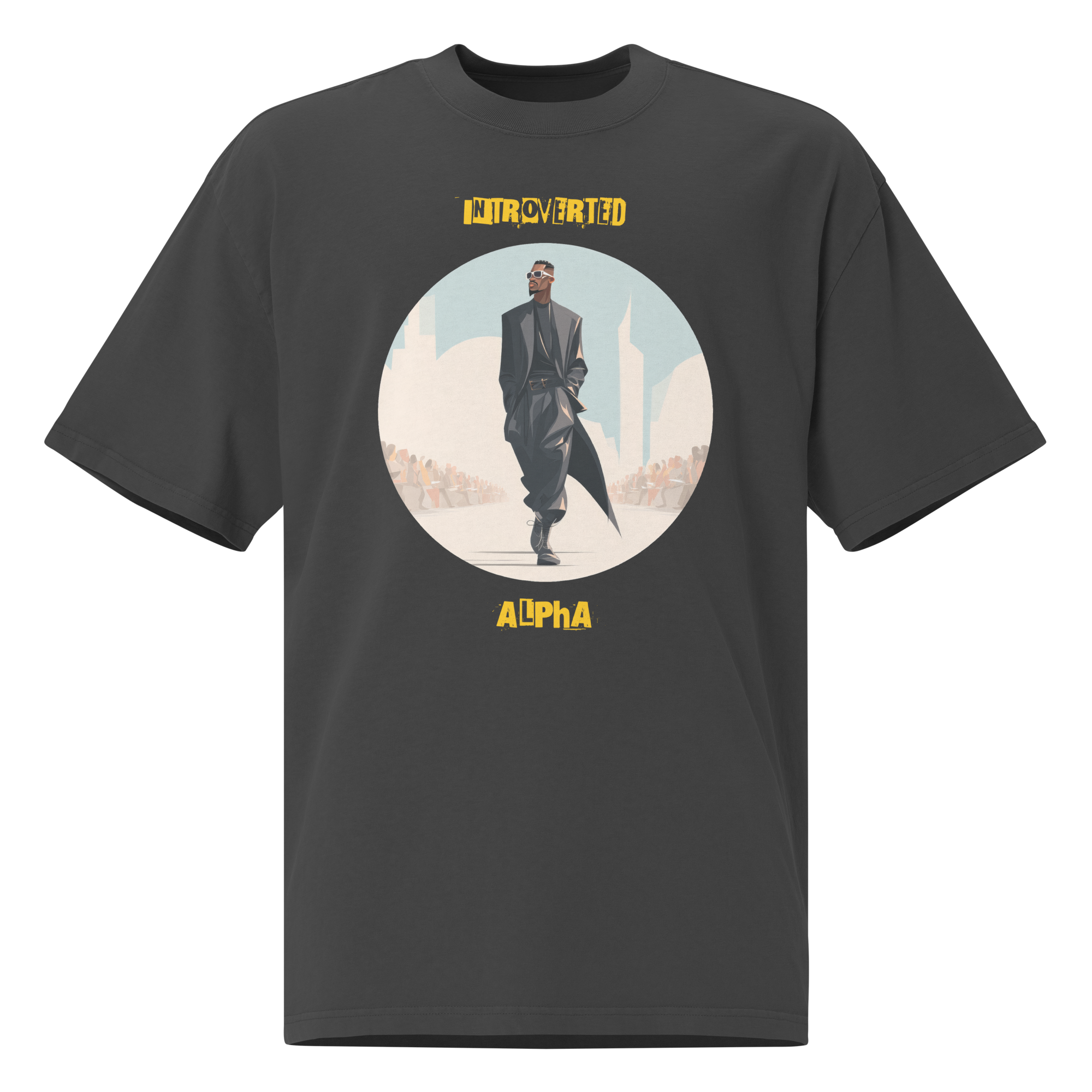 Xantho Philos™ Oversized Faded T-Shirt in Faded Black for men, vintage-wash streetwear with a relaxed oversized fit