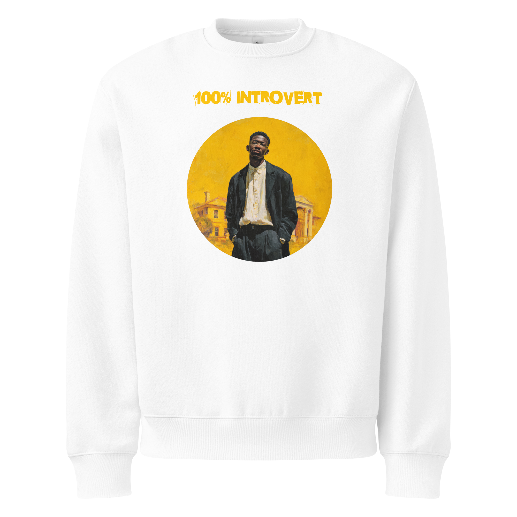 Xantho Philos™ Oversized Sweatshirt in White for men, clean minimalist sweatshirt with a premium heavyweight finish