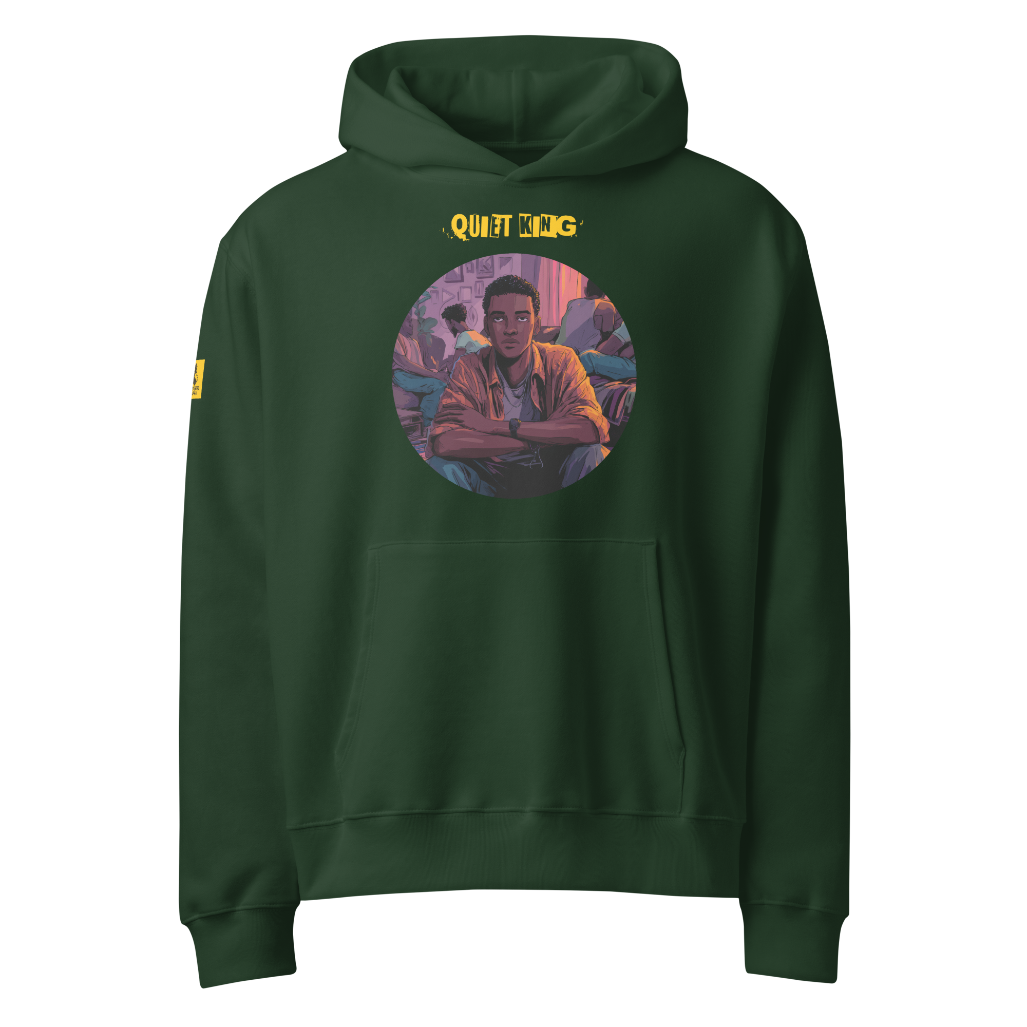 IntrovertedAlpha™ Oversized Hoodie in Forest for men, elevated everyday streetwear with a relaxed oversized fit