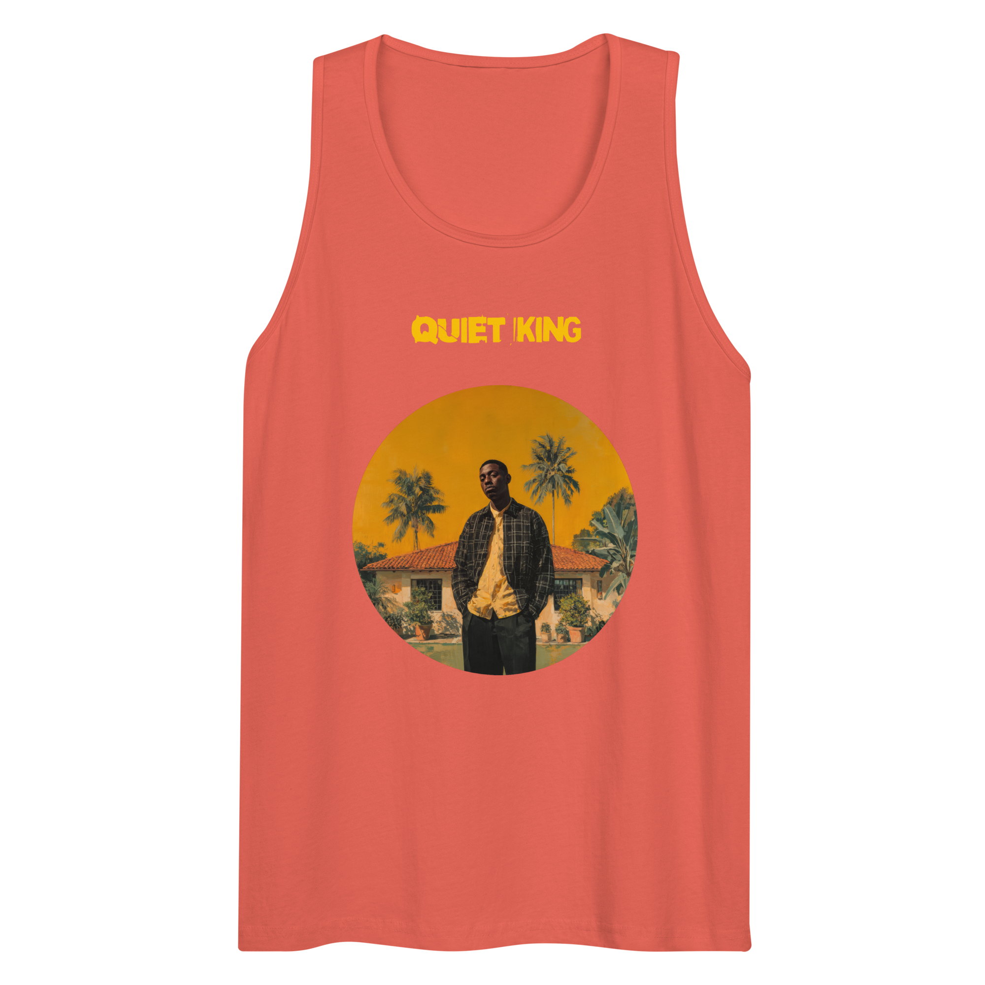 Xantho Philos™ Tank Top in Coral for men, lightweight summer tank top with a vibrant casual tone