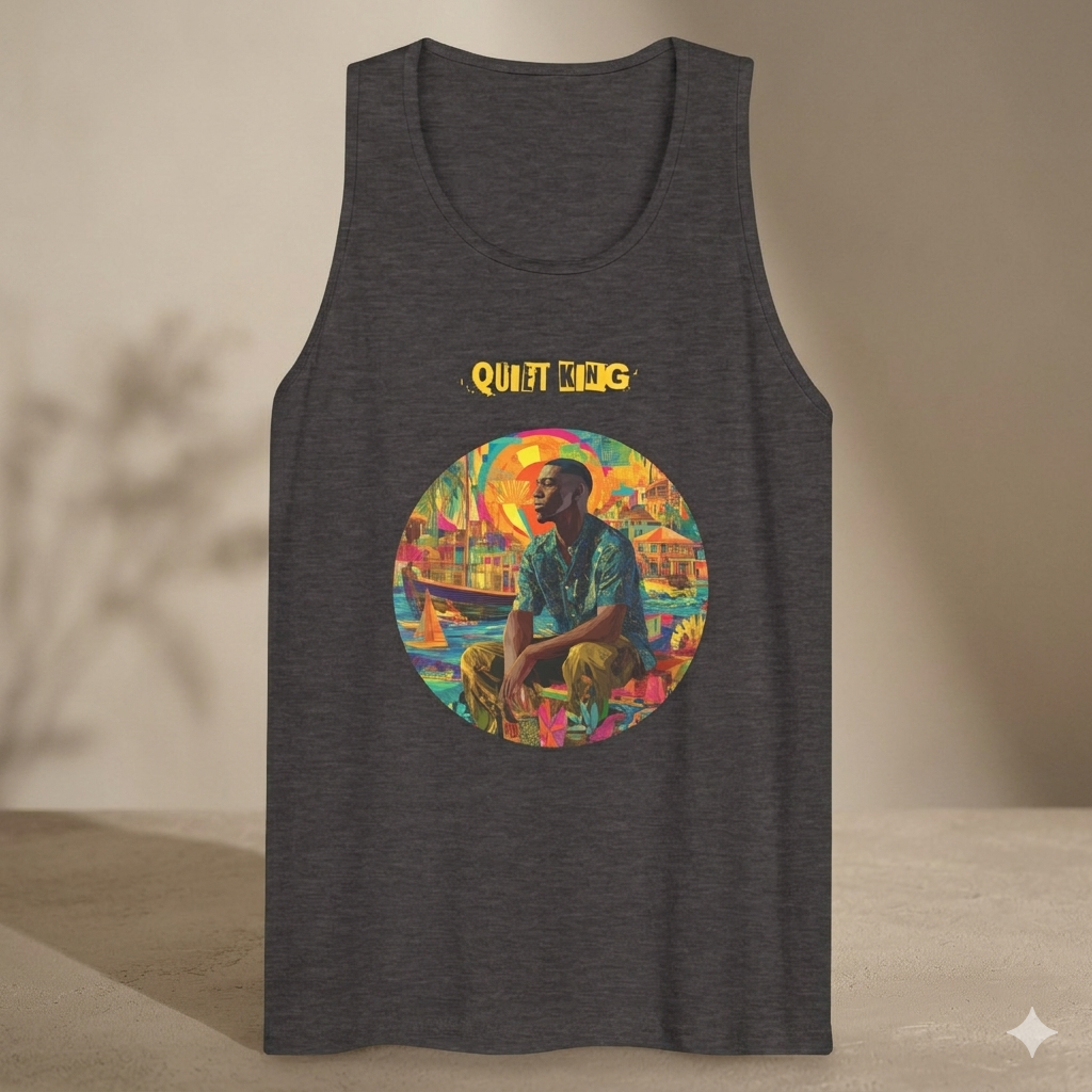IntrovertedAlpha™ Tank Top in Charcoal Heather for men, soft-blend tank top with a clean everyday fit