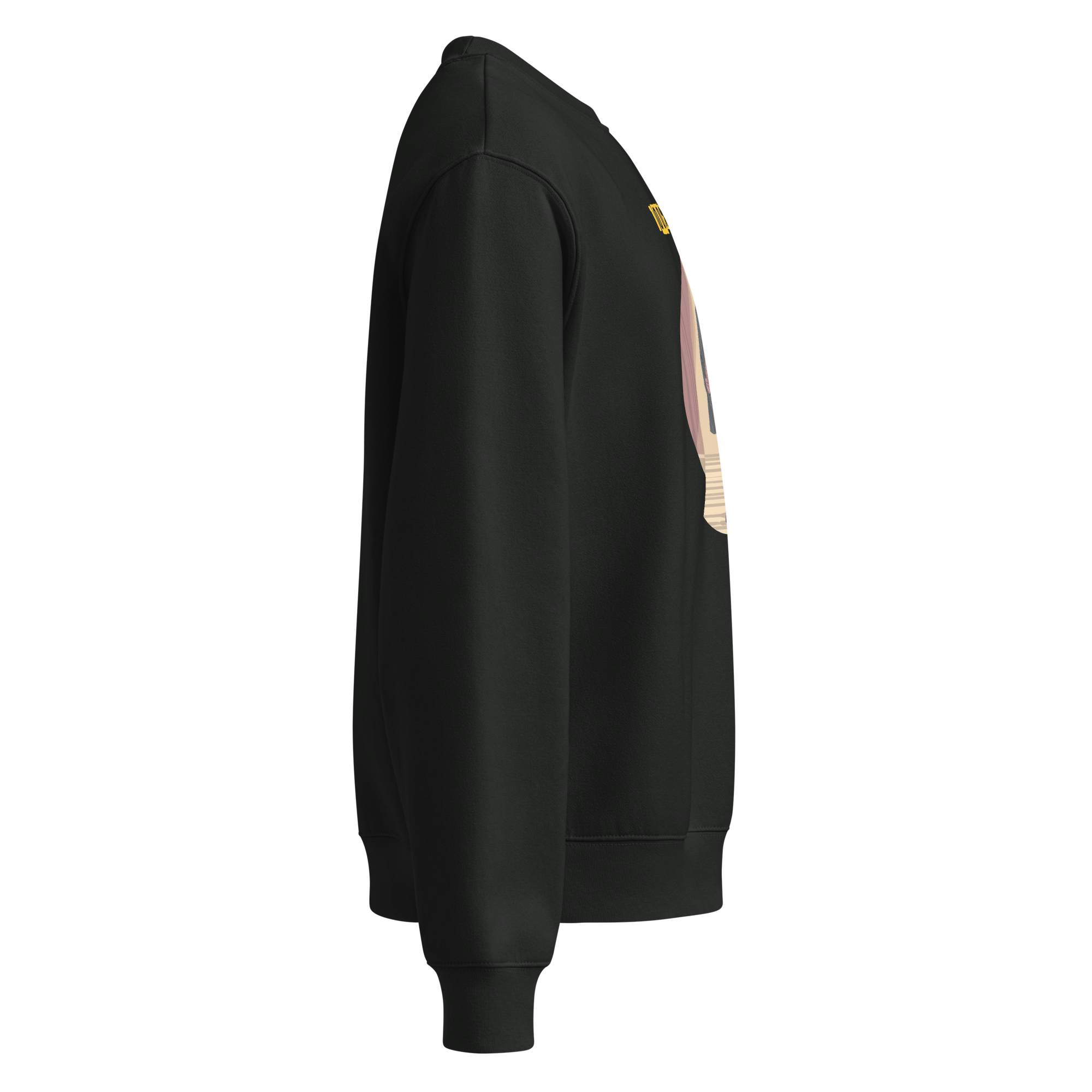 IntrovertedAlpha™ Oversized Sweatshirt in Vintage Black for men, washed heavyweight sweatshirt with a relaxed oversized fit