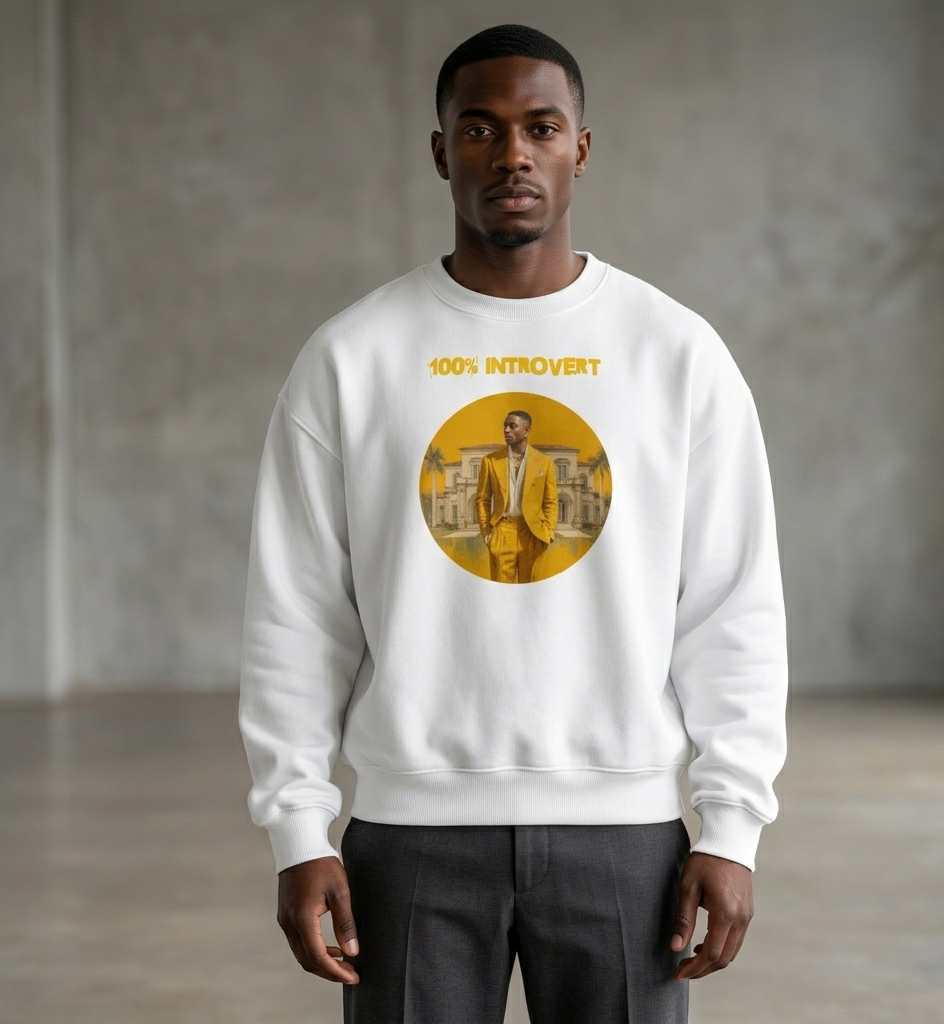 Xantho Philos™ Oversized Sweatshirt in White for men, clean minimalist sweatshirt with a premium heavyweight finish