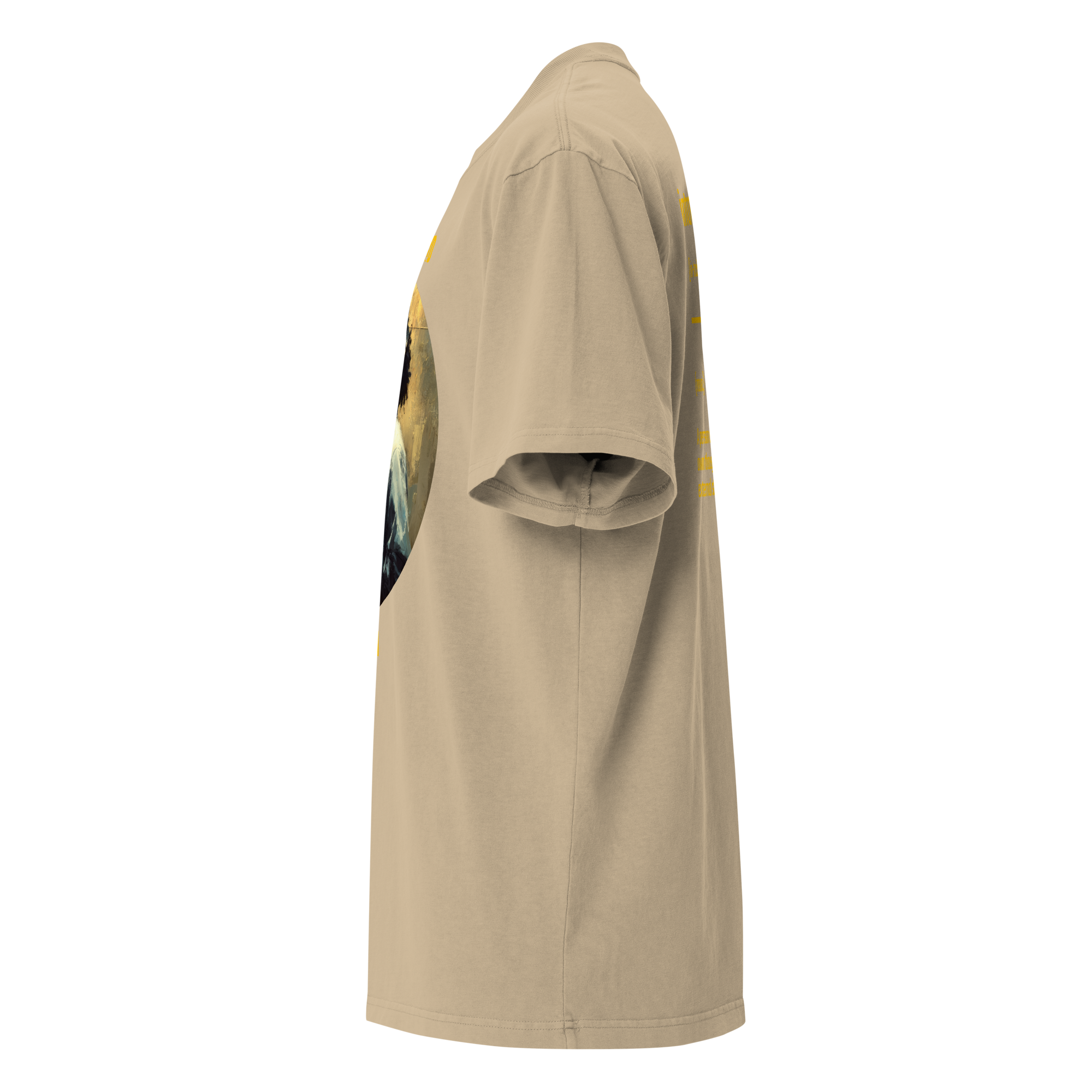 IntrovertedAlpha™ Oversized Faded T-Shirt in Faded Khaki for men, neutral oversized T-shirt with casual streetwear style