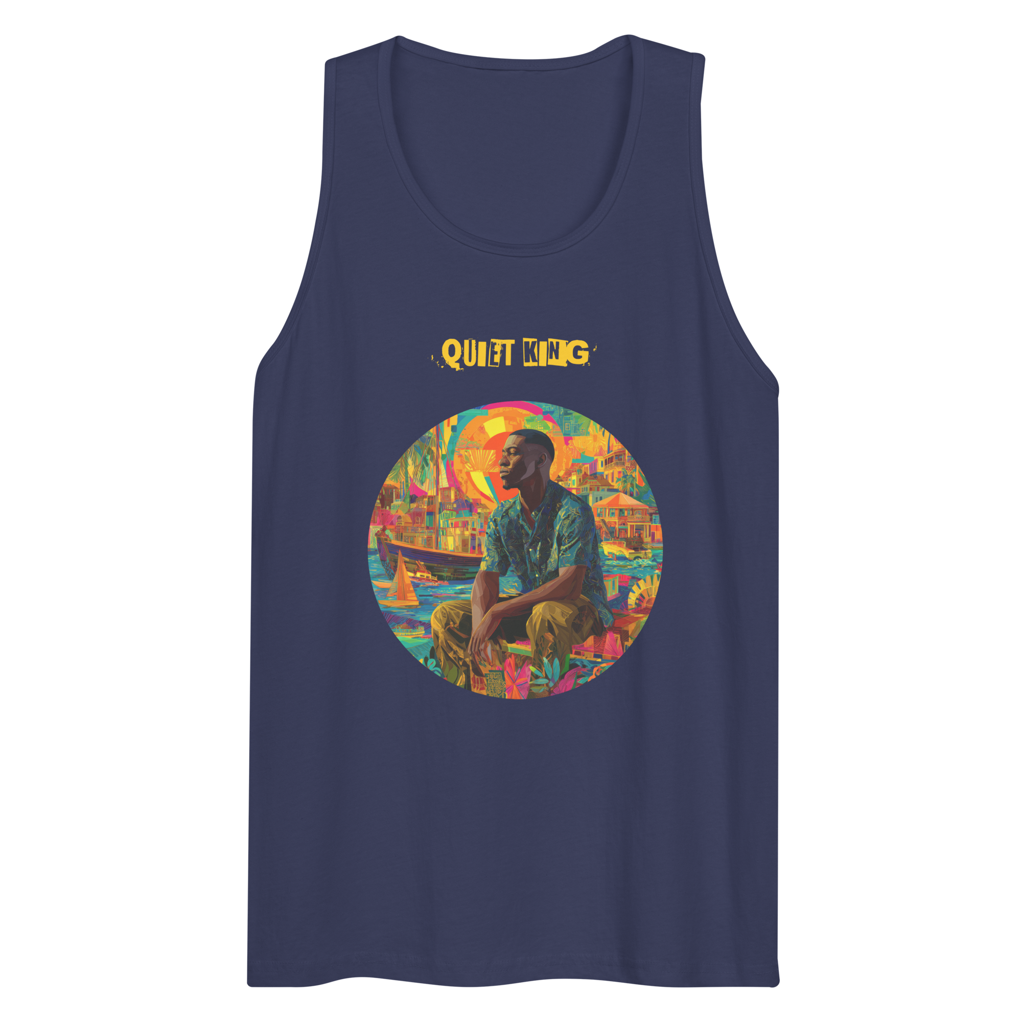 IntrovertedAlpha™ Tank Top in Harbor Blue for men, lightweight premium tank top with a clean casual tone
