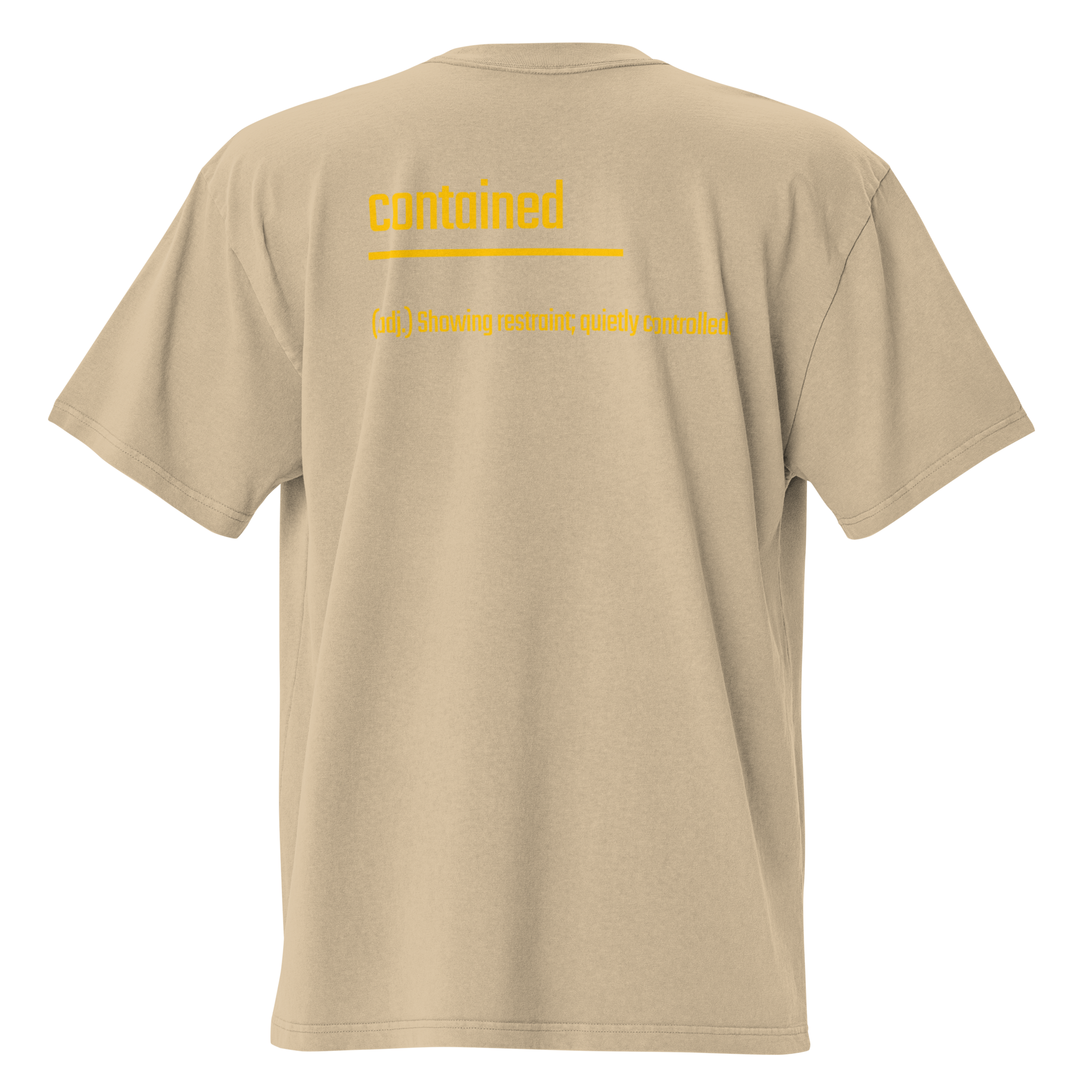IntrovertedAlpha™ Oversized Faded T-Shirt in Faded Khaki for men, neutral oversized T-shirt with casual streetwear style