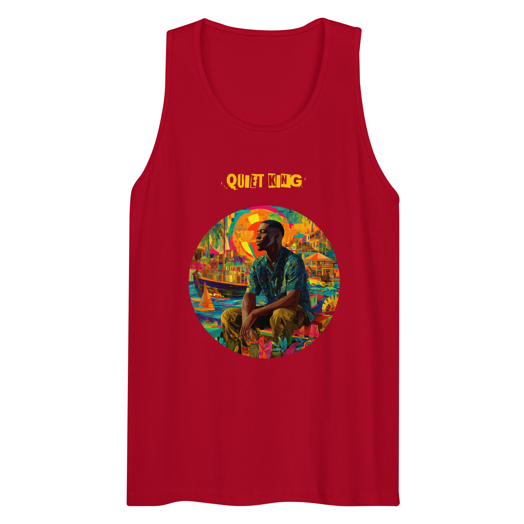 IntrovertedAlpha™ Tank Top in Red for men, bold premium tank top with lightweight streetwear style