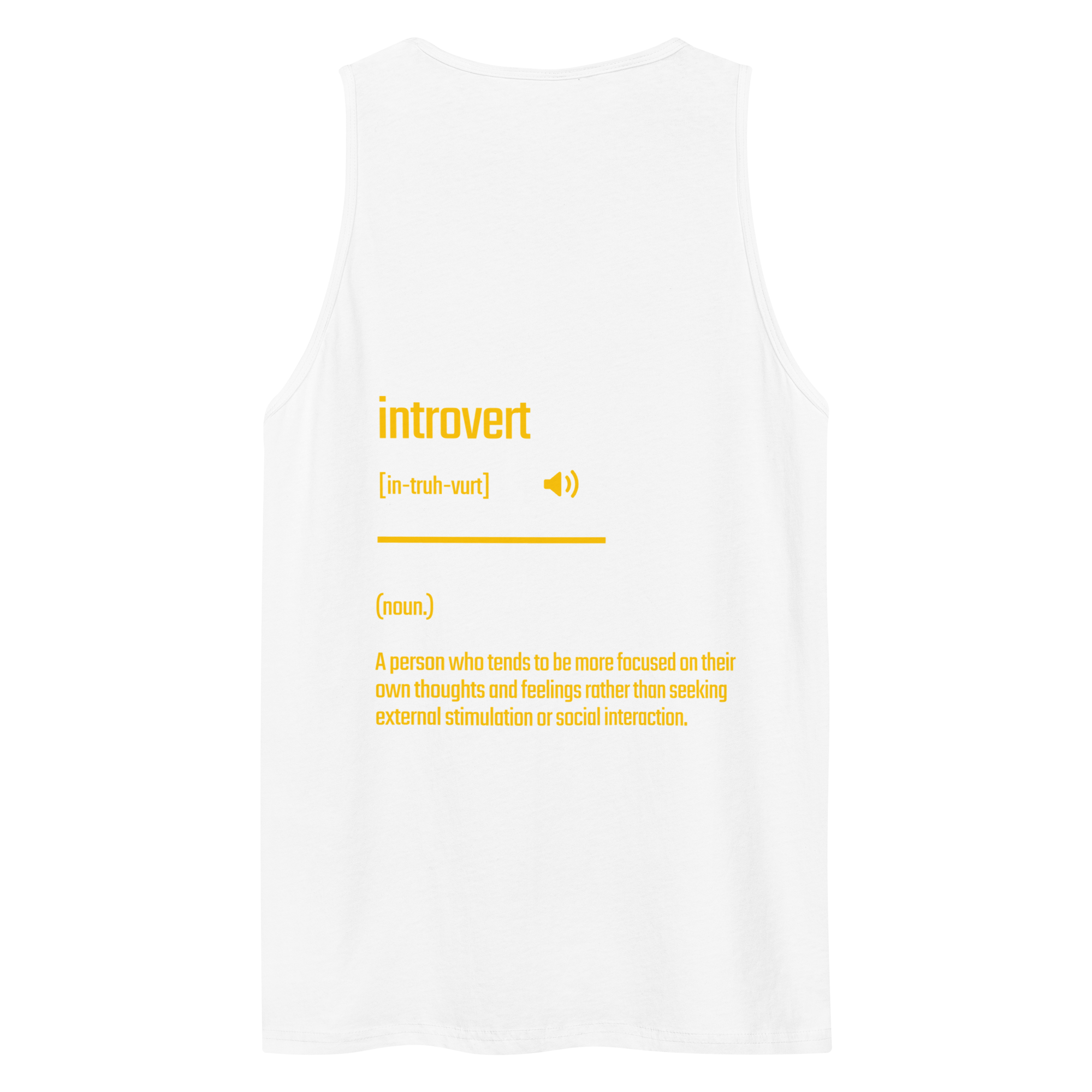 IntrovertedAlpha™ Tank Top in White for men, crisp minimalist tank top with a breathable everyday fit