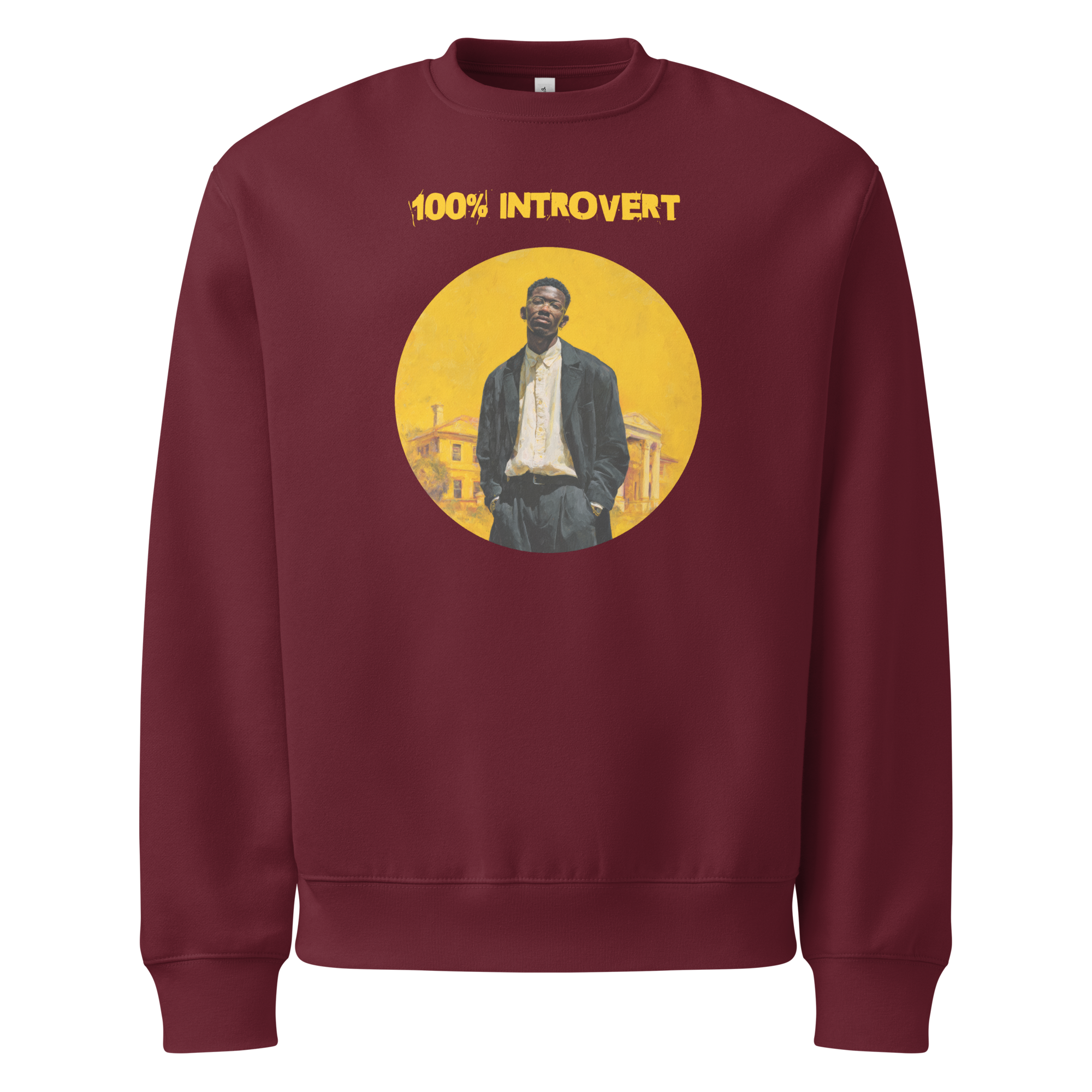 Xantho Philos™ Oversized Sweatshirt in Maroon for men, rich-toned oversized sweatshirt with heavyweight comfort