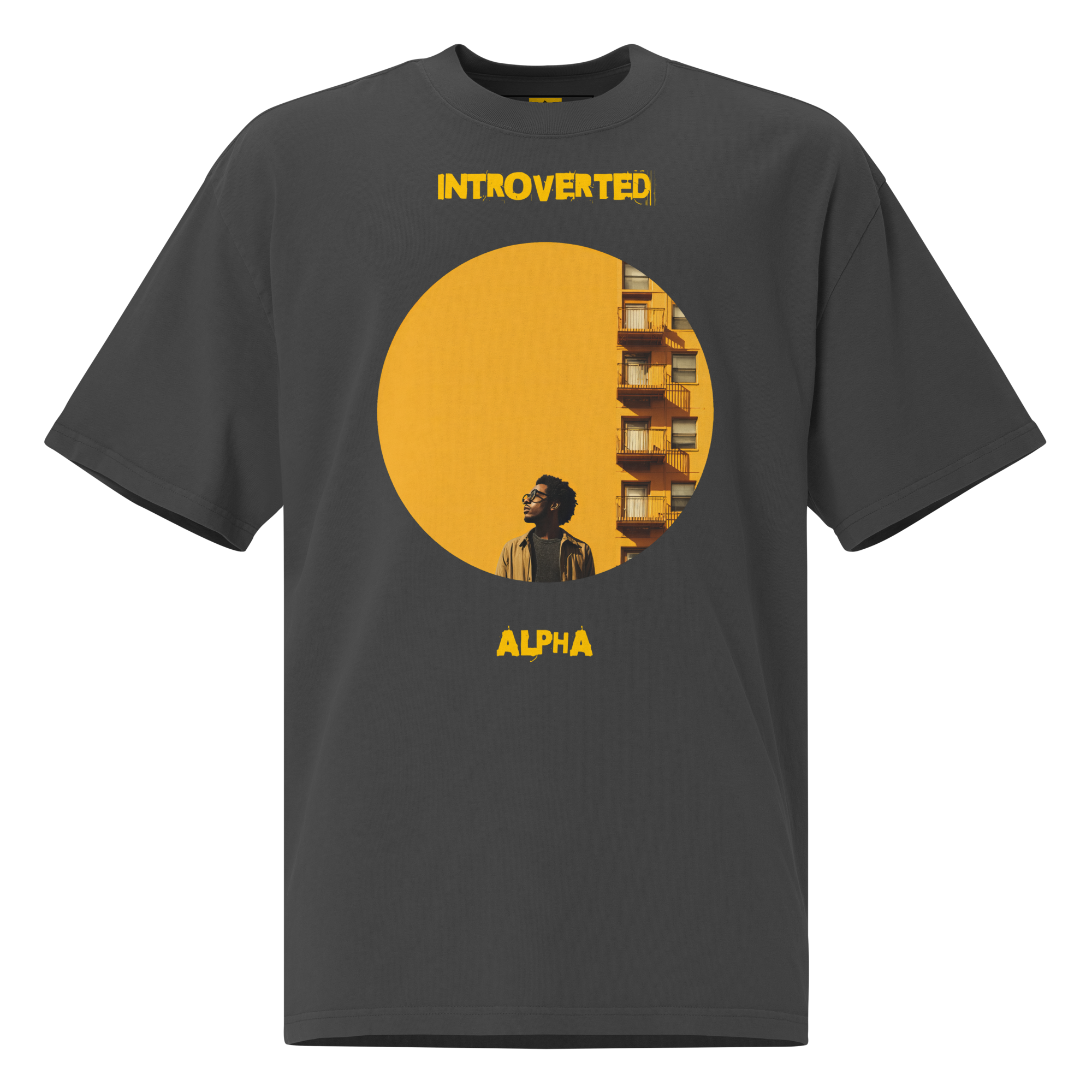 Xantho Philos™ Oversized Faded T-Shirt in Faded Black for men, vintage-wash streetwear with a relaxed oversized fit
