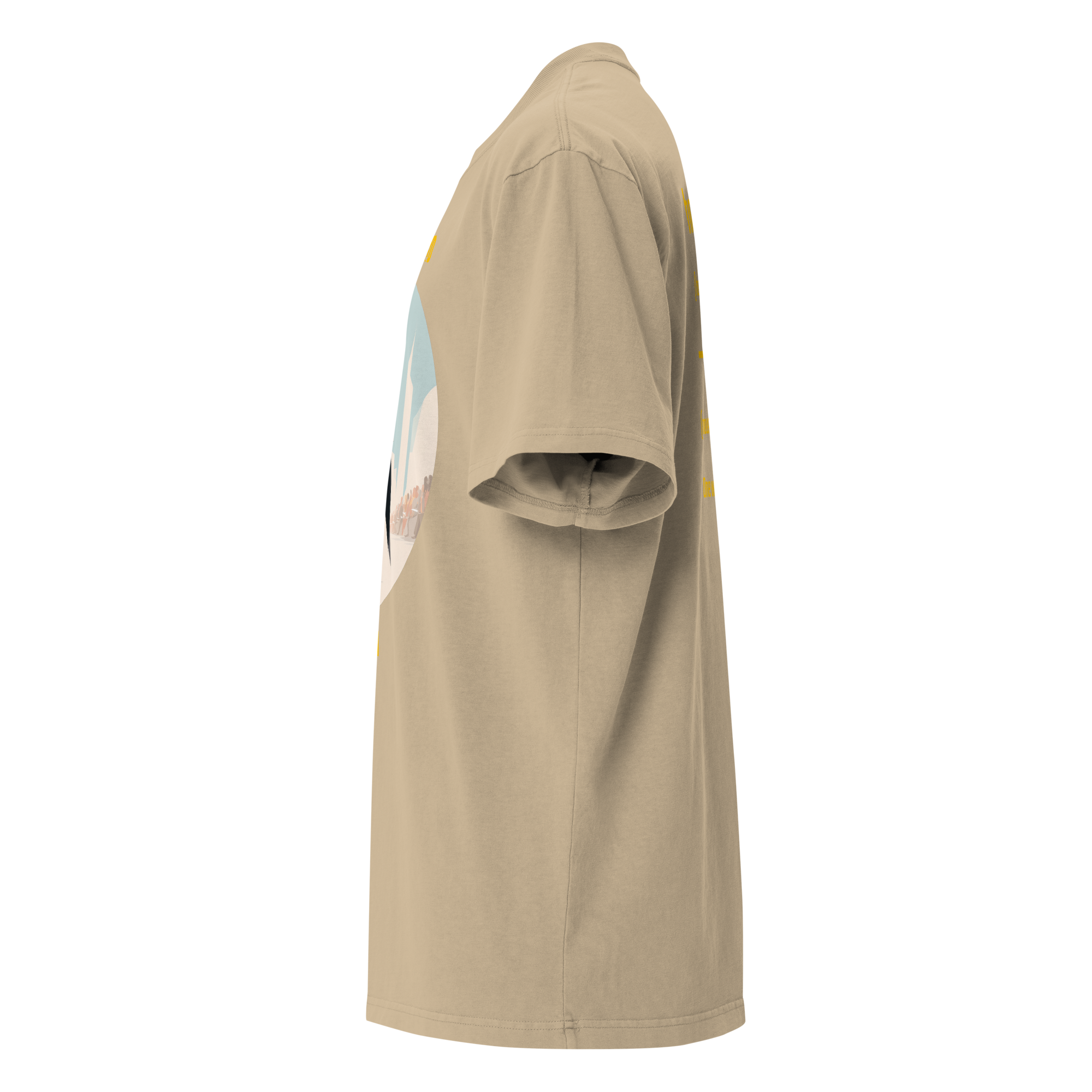 Xantho Philos™ Oversized Faded T-Shirt in Faded Khaki for men, neutral oversized T-shirt with casual streetwear style