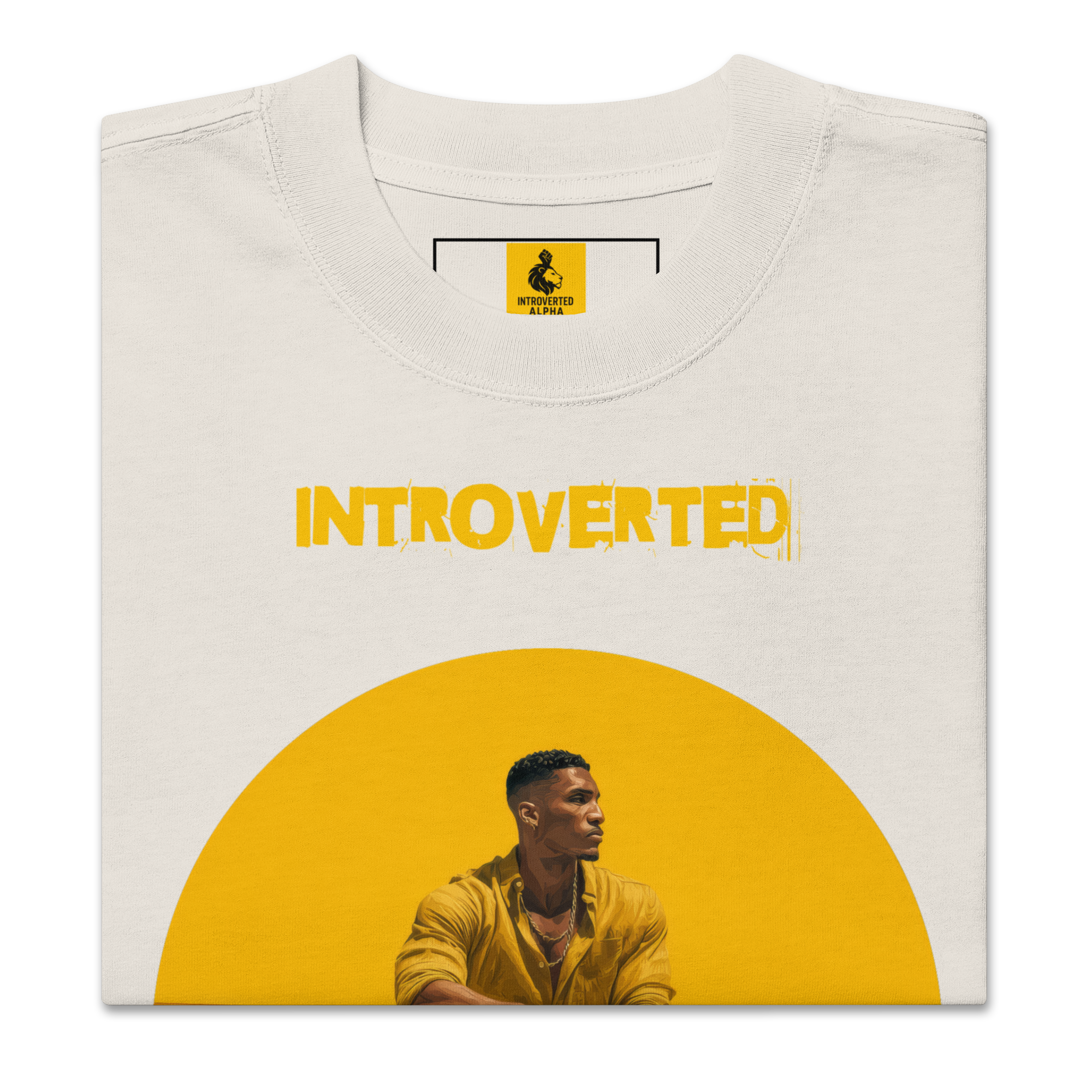 Xantho Philos™ Oversized Faded T-Shirt in Faded Bone for men, soft neutral oversized T-shirt with a minimalist streetwear feel