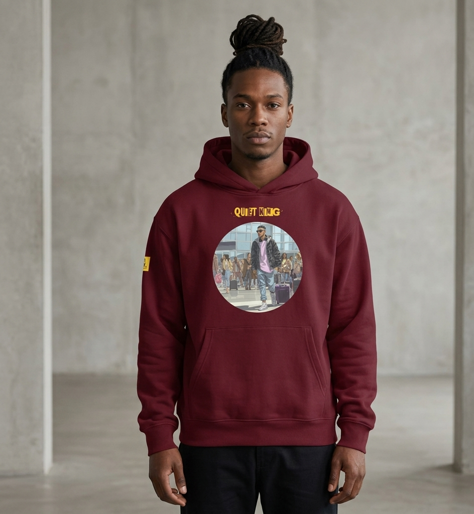 IntrovertedAlpha™ Oversized Hoodie in Maroon for men, premium oversized hoodie with heavyweight comfort