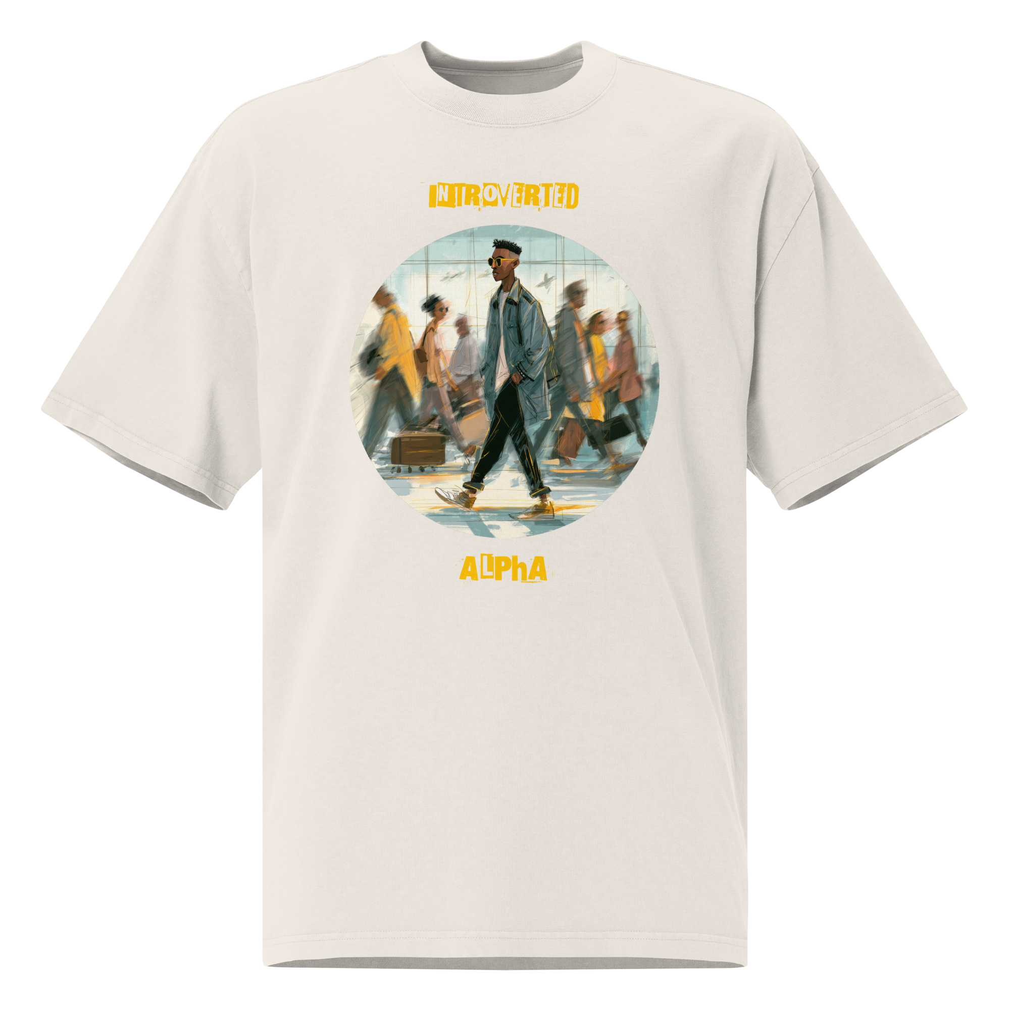 Xantho Philos™ Oversized Faded T-Shirt in Faded Bone for men, soft neutral oversized T-shirt with a minimalist streetwear feel
