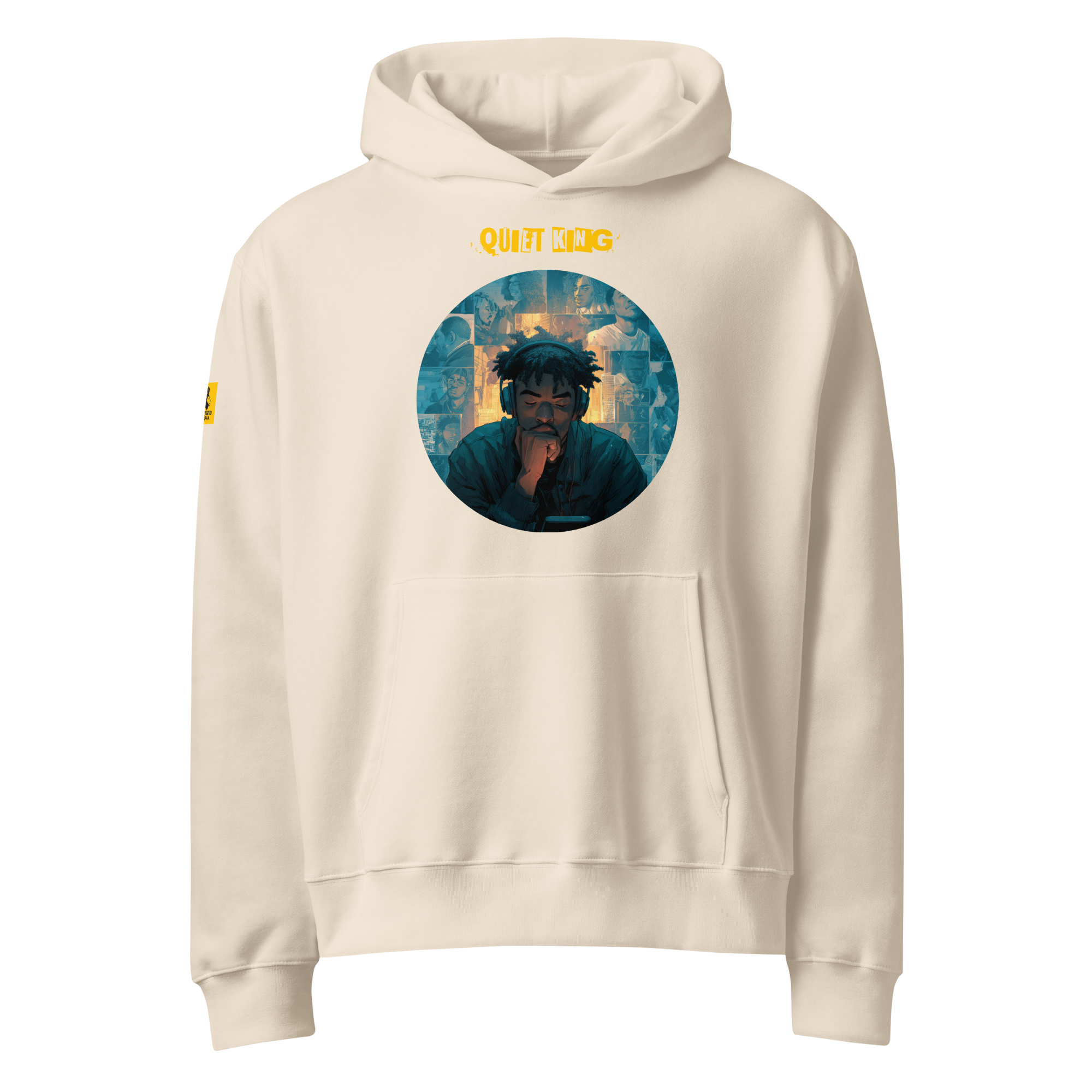 IntrovertedAlpha™ Oversized Hoodie in Dust for men, soft neutral heavyweight hoodie with a relaxed fit