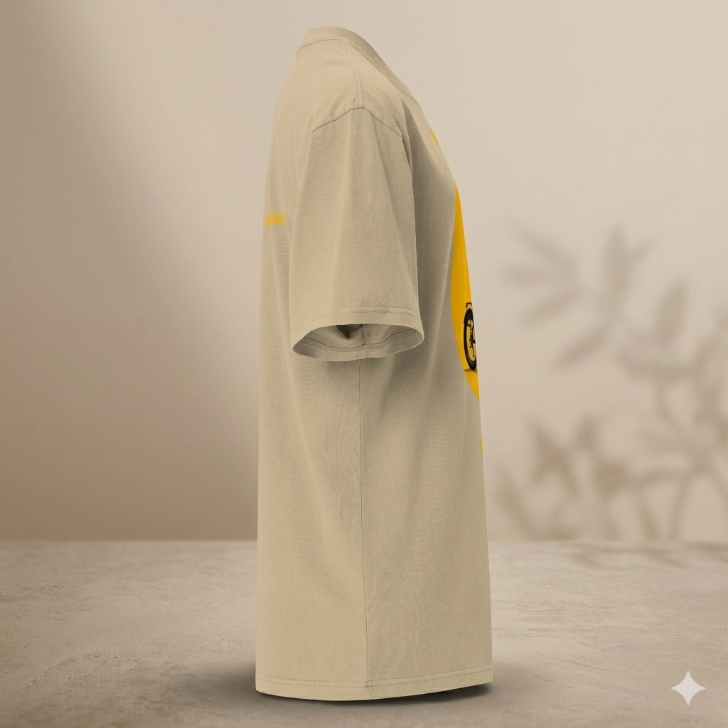 Xantho Philos™ Oversized Faded T-Shirt in Faded Khaki for men, neutral oversized T-shirt with casual streetwear style