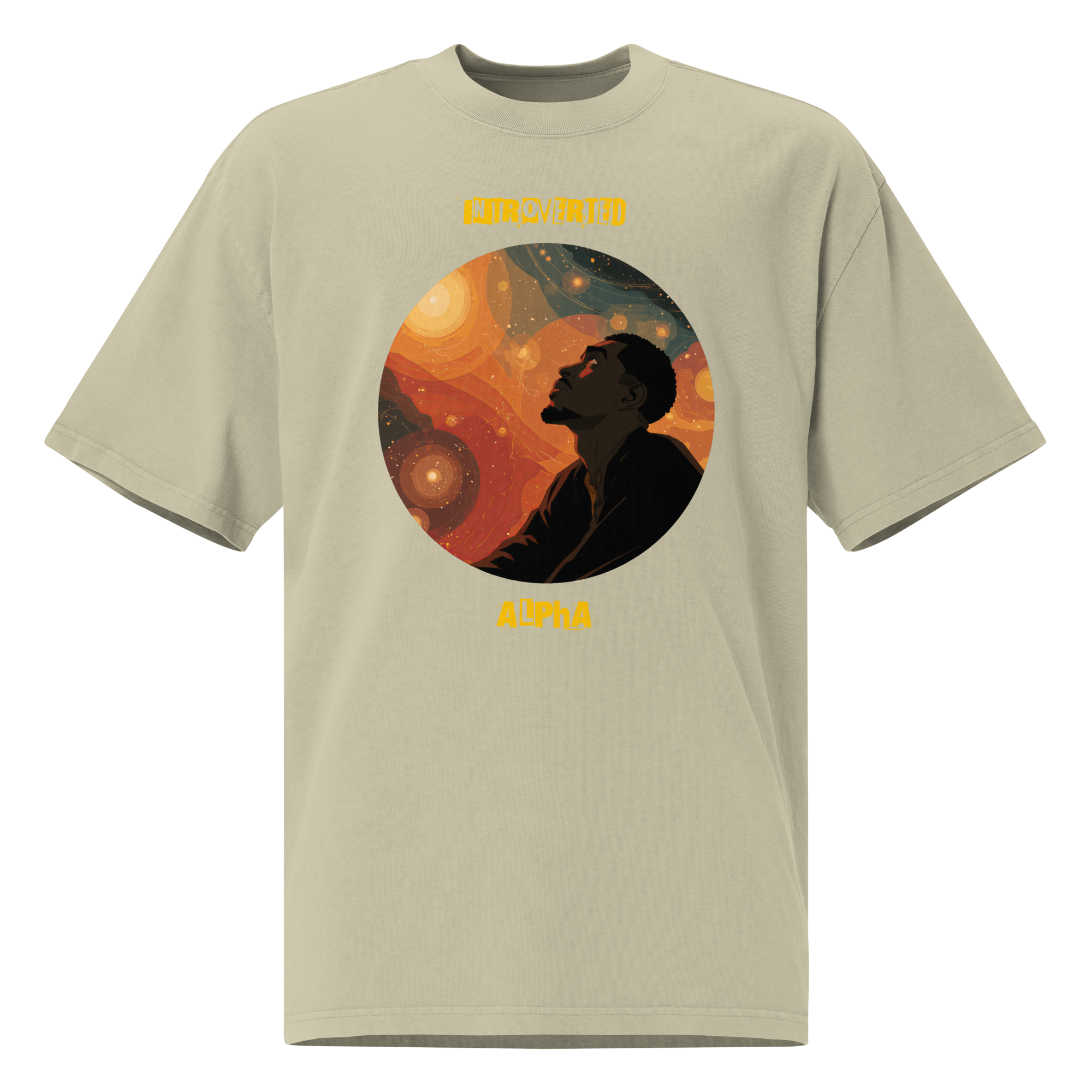 IntrovertedAlpha™ Oversized Faded T-Shirt in Faded Eucalyptus for men, washed green oversized T-shirt with premium casual style