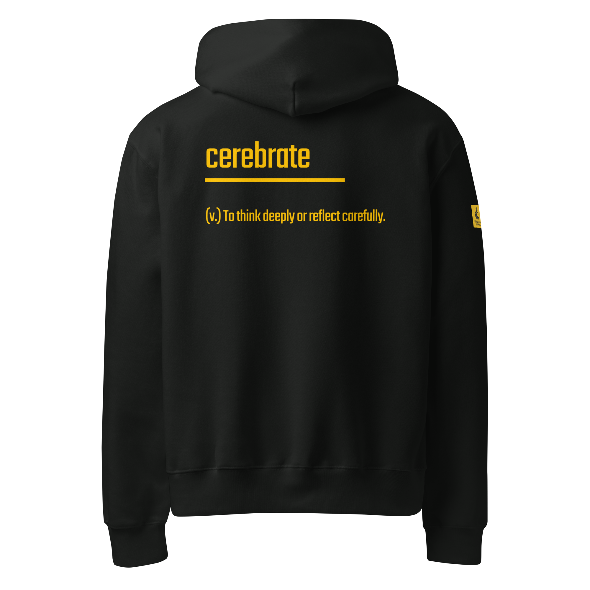 IntrovertedAlpha™ Oversized Hoodie in Vintage Black for men, premium heavyweight streetwear with a relaxed oversized fit