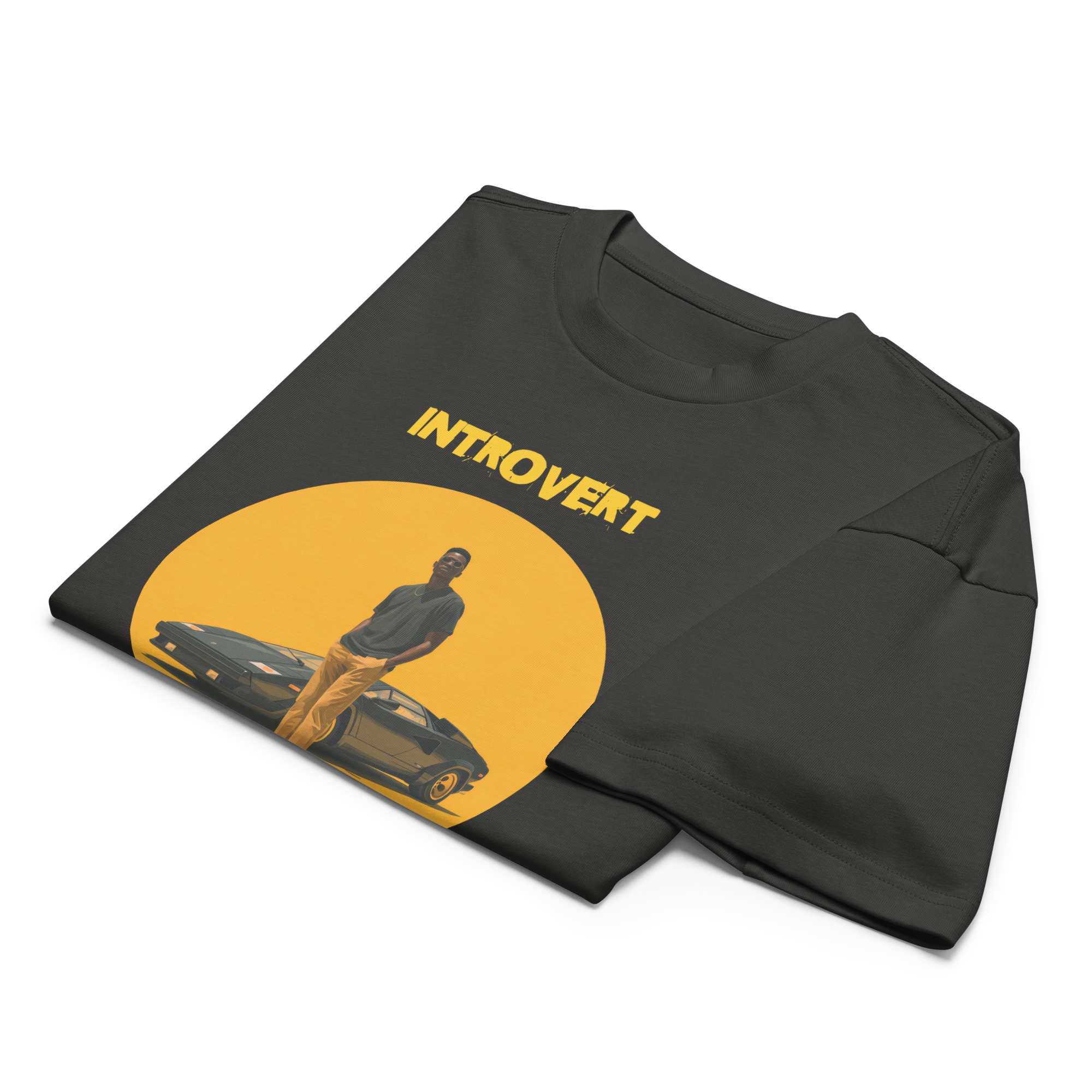 Xantho Philos™ Box Tee in Vintage Black for men, washed boxy T-shirt with a relaxed streetwear silhouette