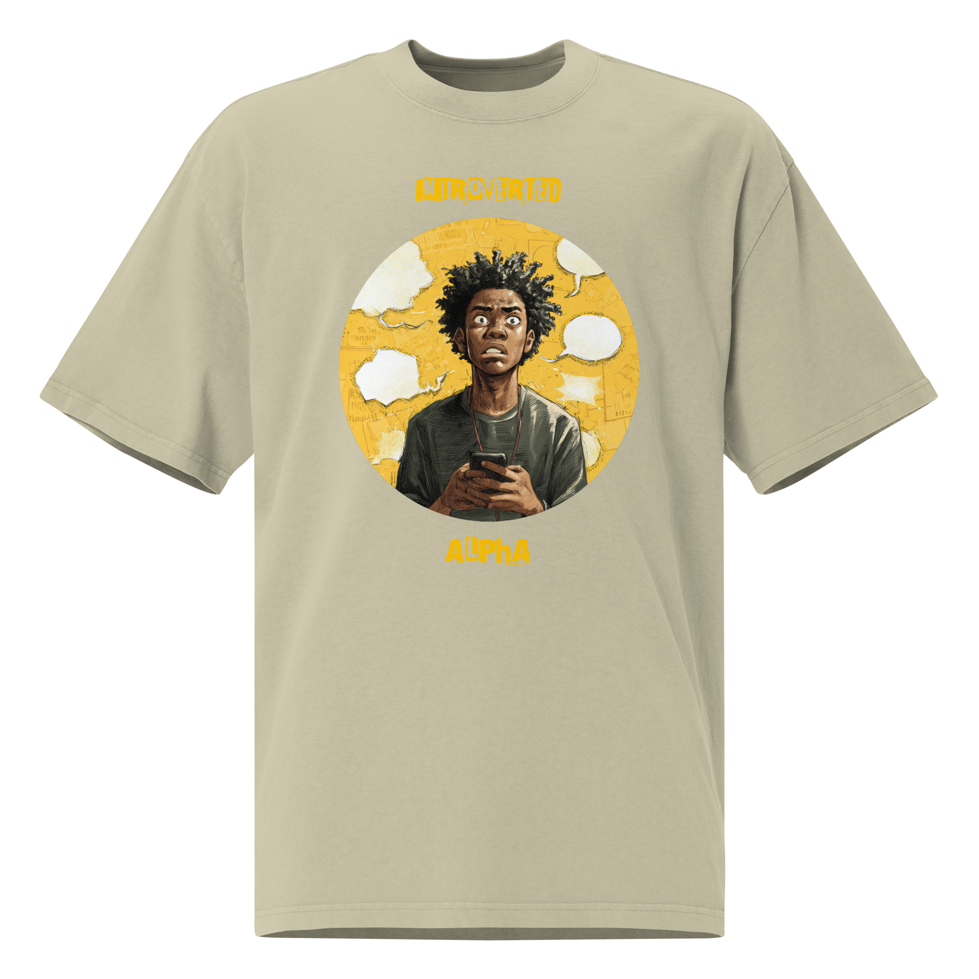 IntrovertedAlpha™ Oversized Faded T-Shirt in Faded Eucalyptus for men, washed green oversized T-shirt with premium casual style