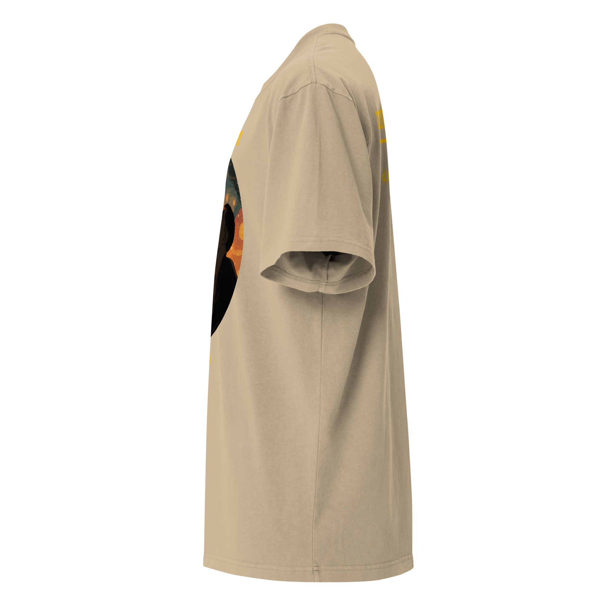 IntrovertedAlpha™ Oversized Faded T-Shirt in Faded Khaki for men, neutral oversized T-shirt with casual streetwear style