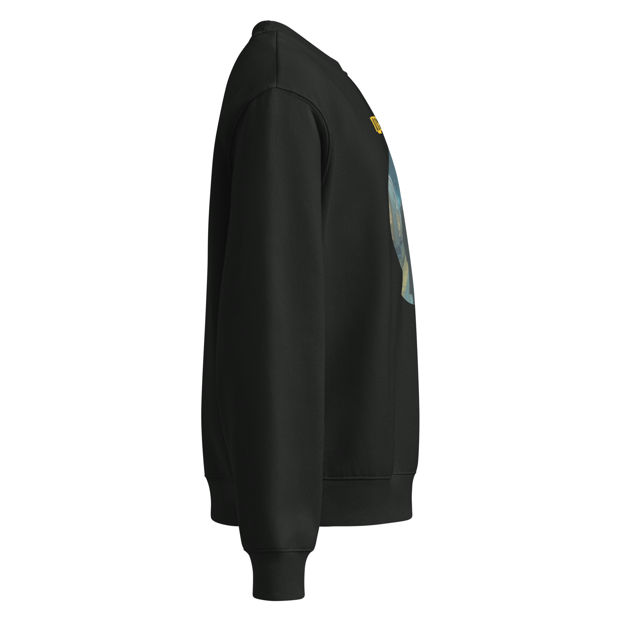 IntrovertedAlpha™ Oversized Sweatshirt in Vintage Black for men, washed heavyweight sweatshirt with a relaxed oversized fit