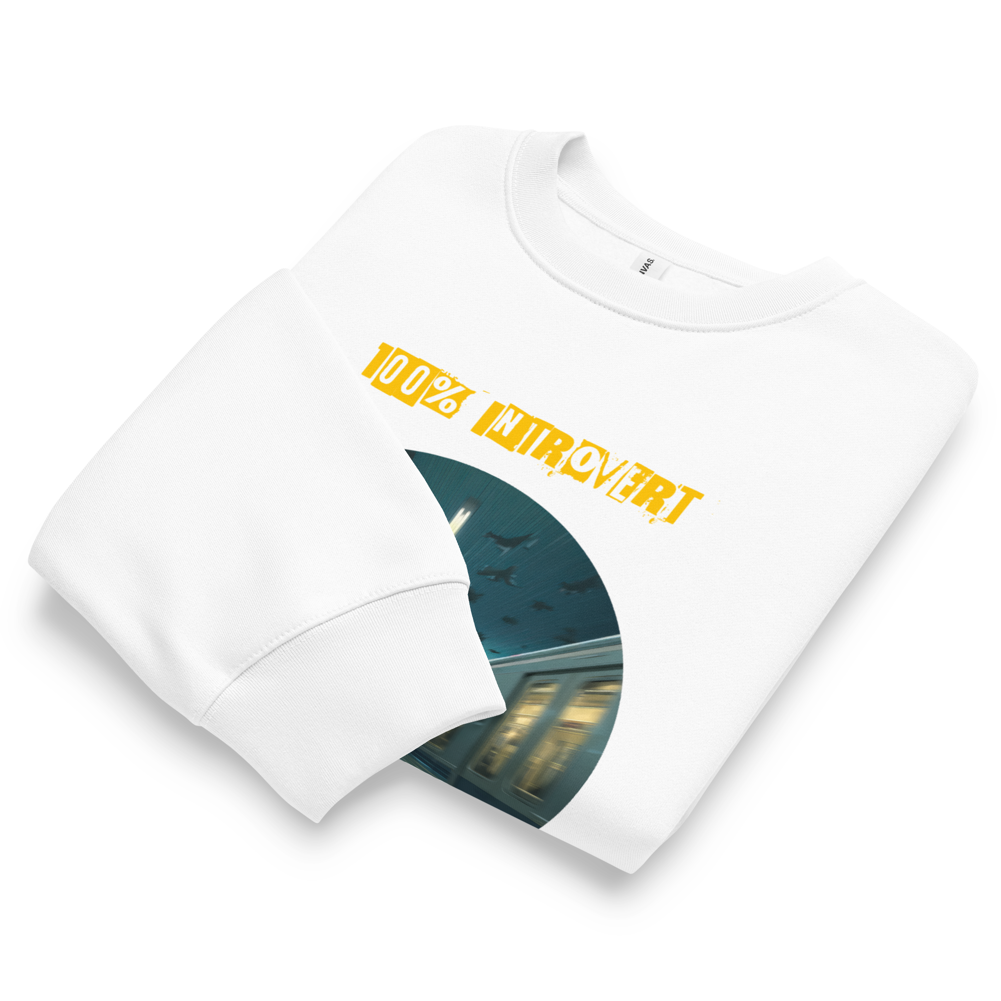 IntrovertedAlpha™ Oversized Sweatshirt in White for men, clean minimalist sweatshirt with a premium heavyweight finish