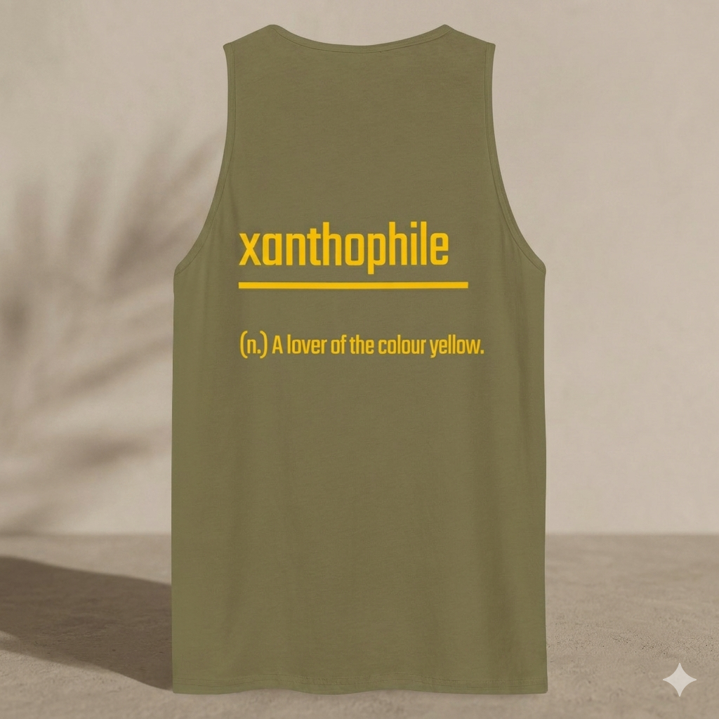 Xantho Philos™ Tank Top in Military Green for men, athletic streetwear tank with a grounded utilitarian tone