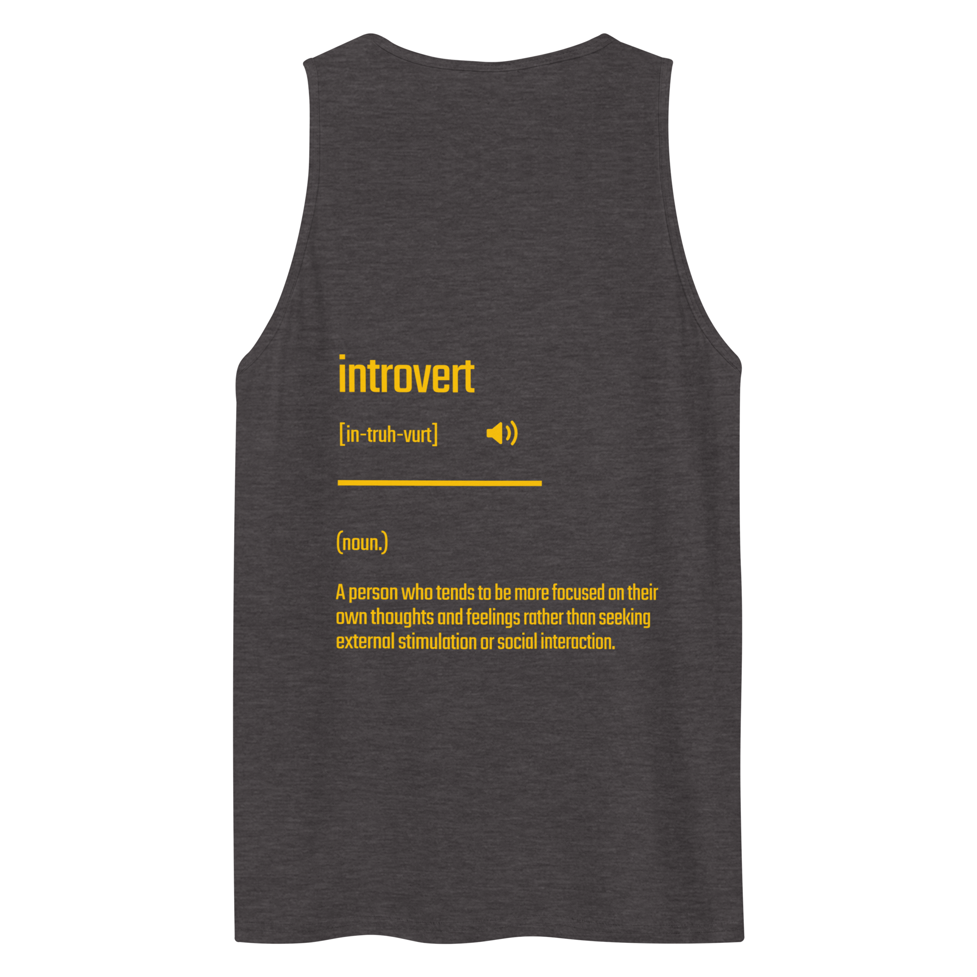 IntrovertedAlpha™ Tank Top in Charcoal Heather for men, soft-blend tank top with a clean everyday fit