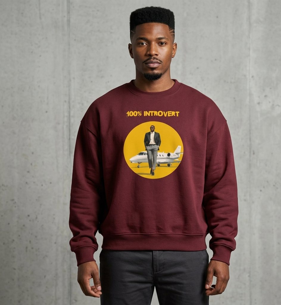 Xantho Philos™ Oversized Sweatshirt in Maroon for men, rich-toned oversized sweatshirt with heavyweight comfort
