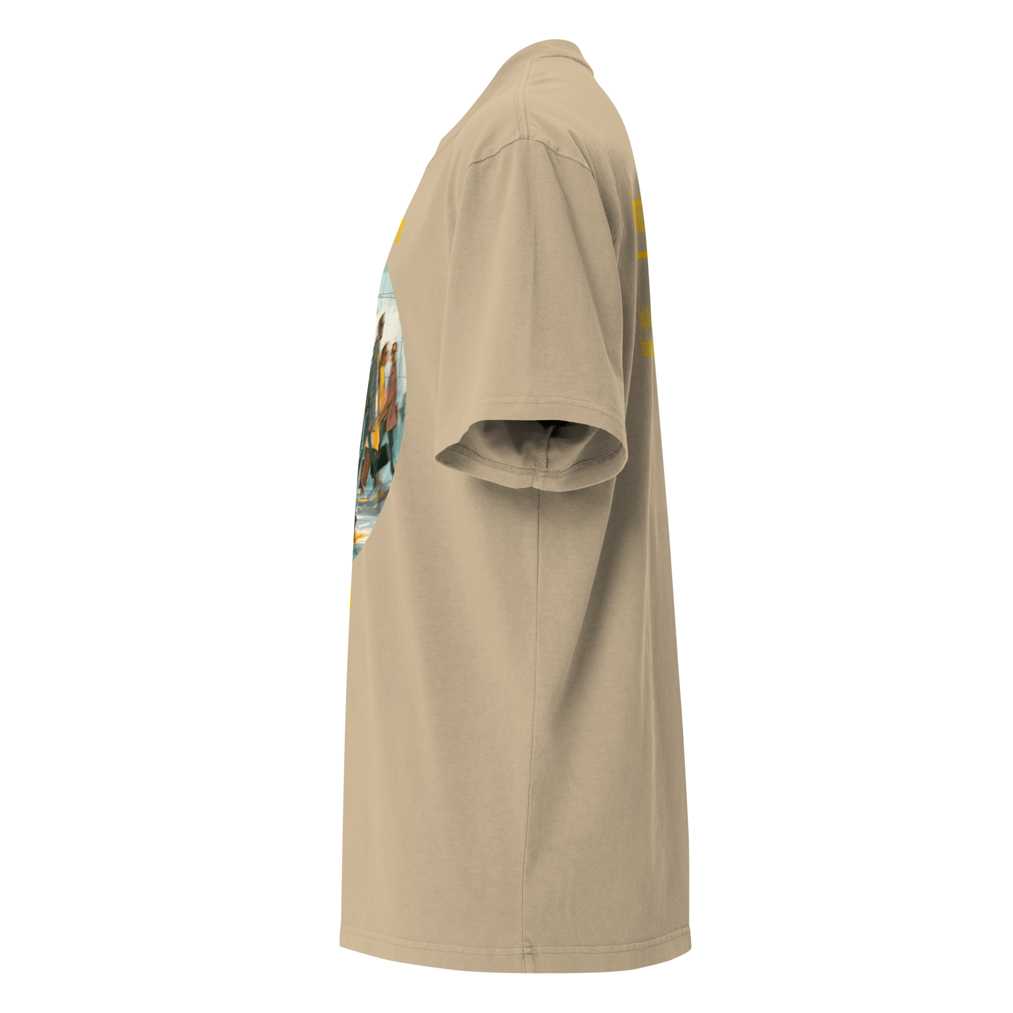 Xantho Philos™ Oversized Faded T-Shirt in Faded Khaki for men, neutral oversized T-shirt with casual streetwear style