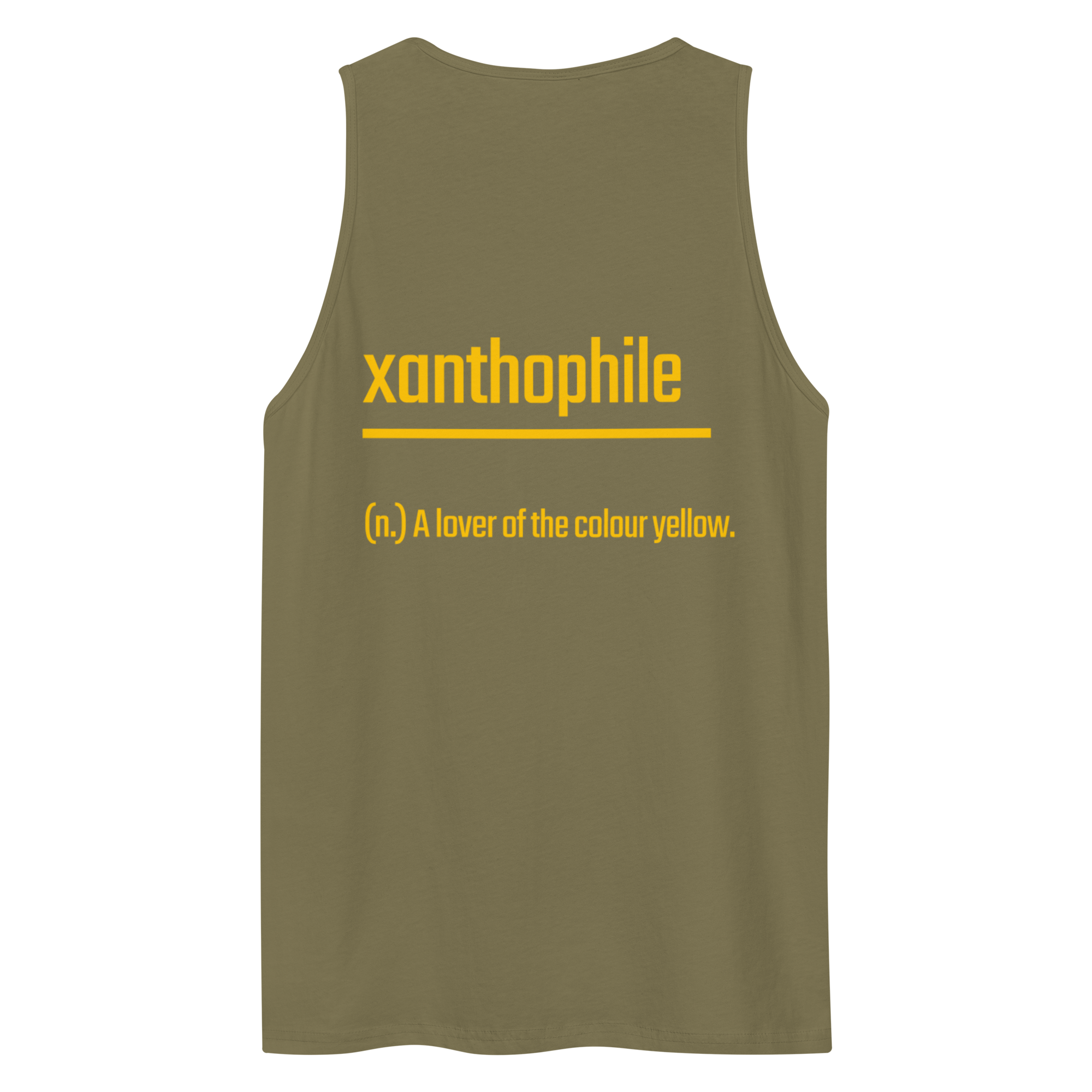 Xantho Philos™ Tank Top in Military Green for men, athletic streetwear tank with a grounded utilitarian tone