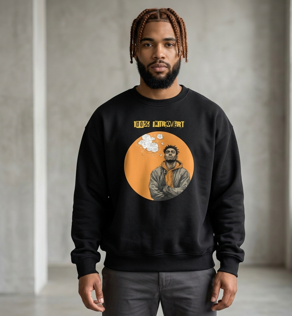 Xantho Philos™ Oversized Sweatshirt in Vintage Black for men, washed heavyweight sweatshirt with a relaxed oversized fit
