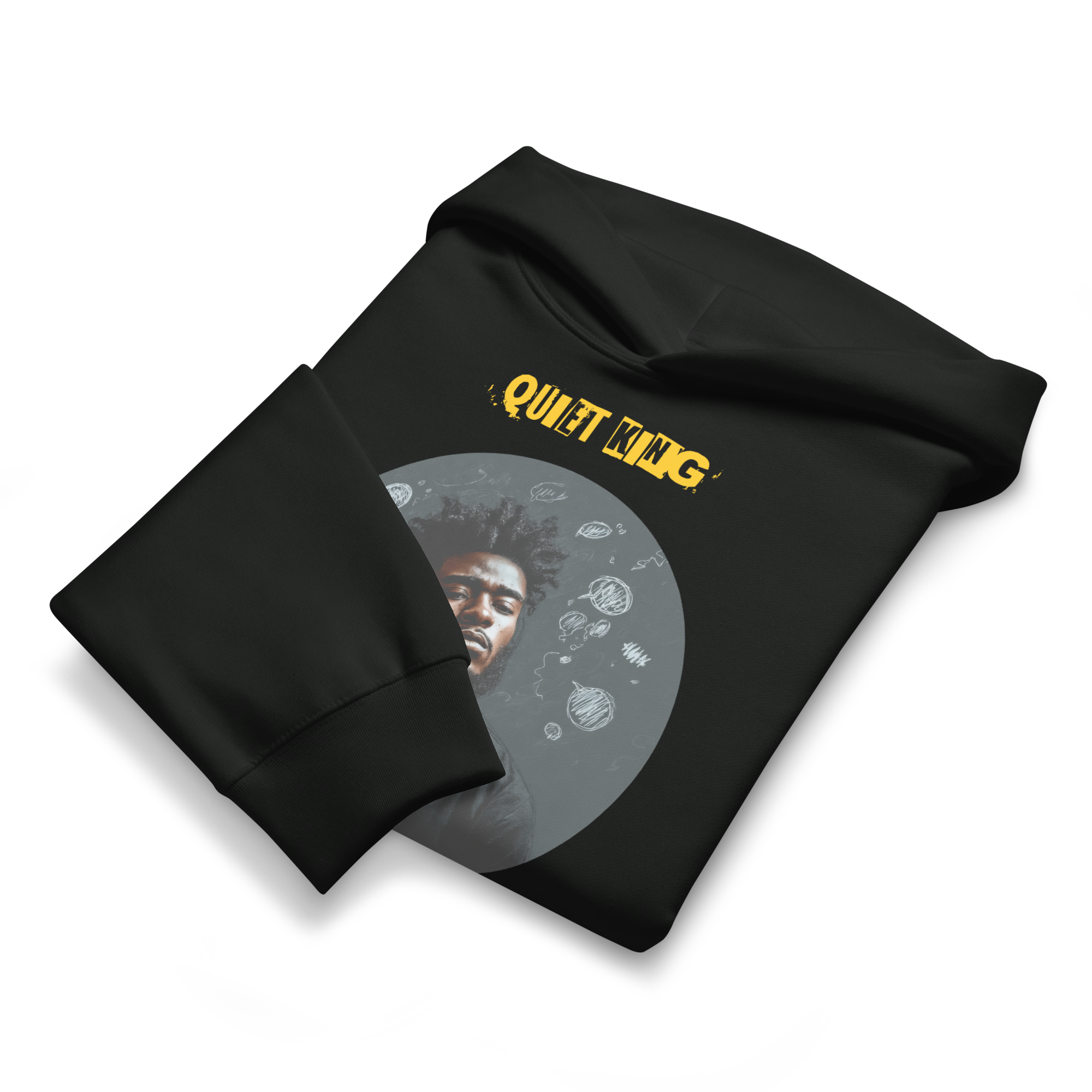 IntrovertedAlpha™ Oversized Hoodie in Vintage Black for men, premium heavyweight streetwear with a relaxed oversized fit