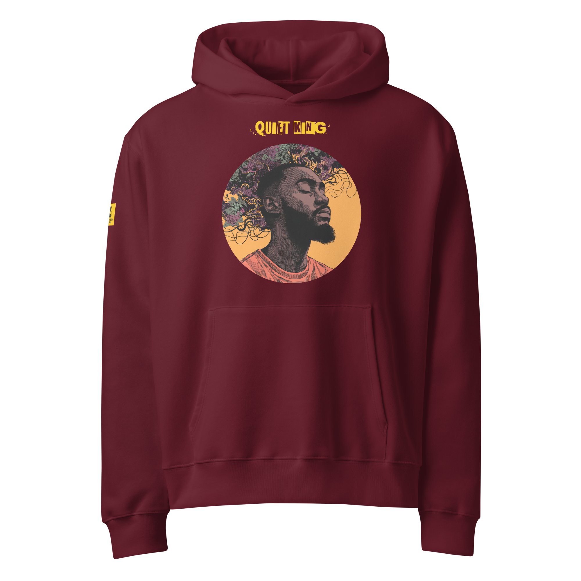 IntrovertedAlpha™ Oversized Hoodie in Maroon for men, premium oversized hoodie with heavyweight comfort