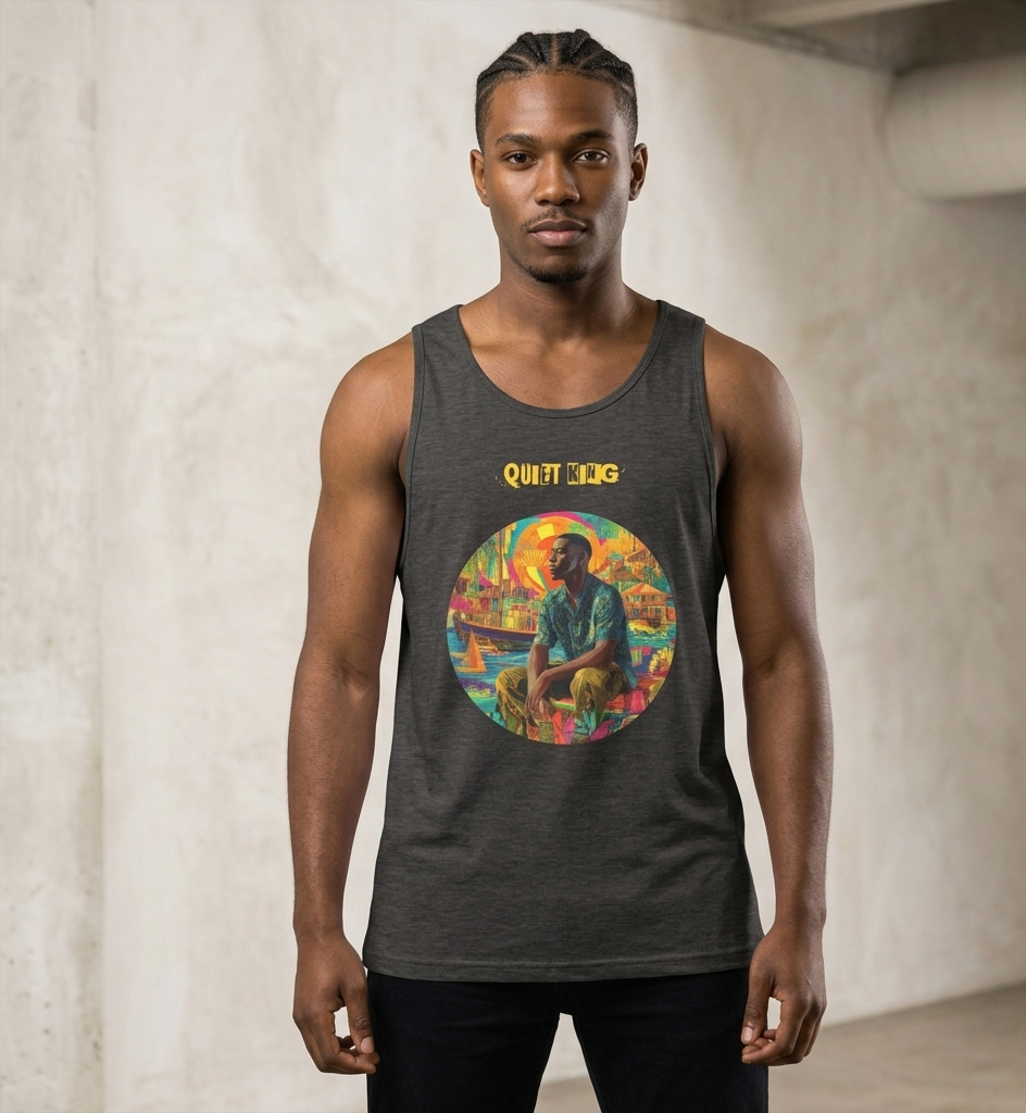 IntrovertedAlpha™ Tank Top in Charcoal Heather for men, soft-blend tank top with a clean everyday fit