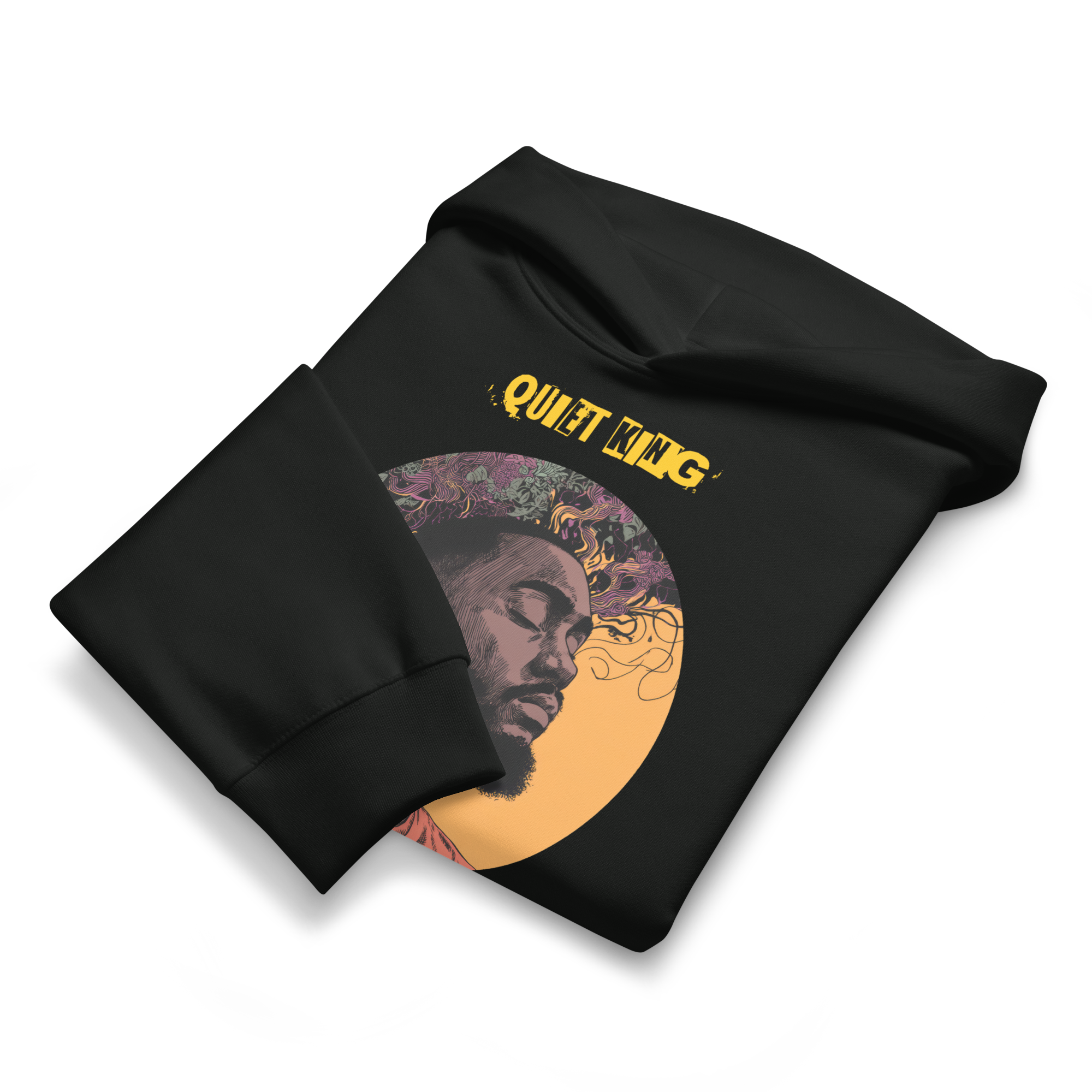 IntrovertedAlpha™ Oversized Hoodie in Vintage Black for men, premium heavyweight streetwear with a relaxed oversized fit